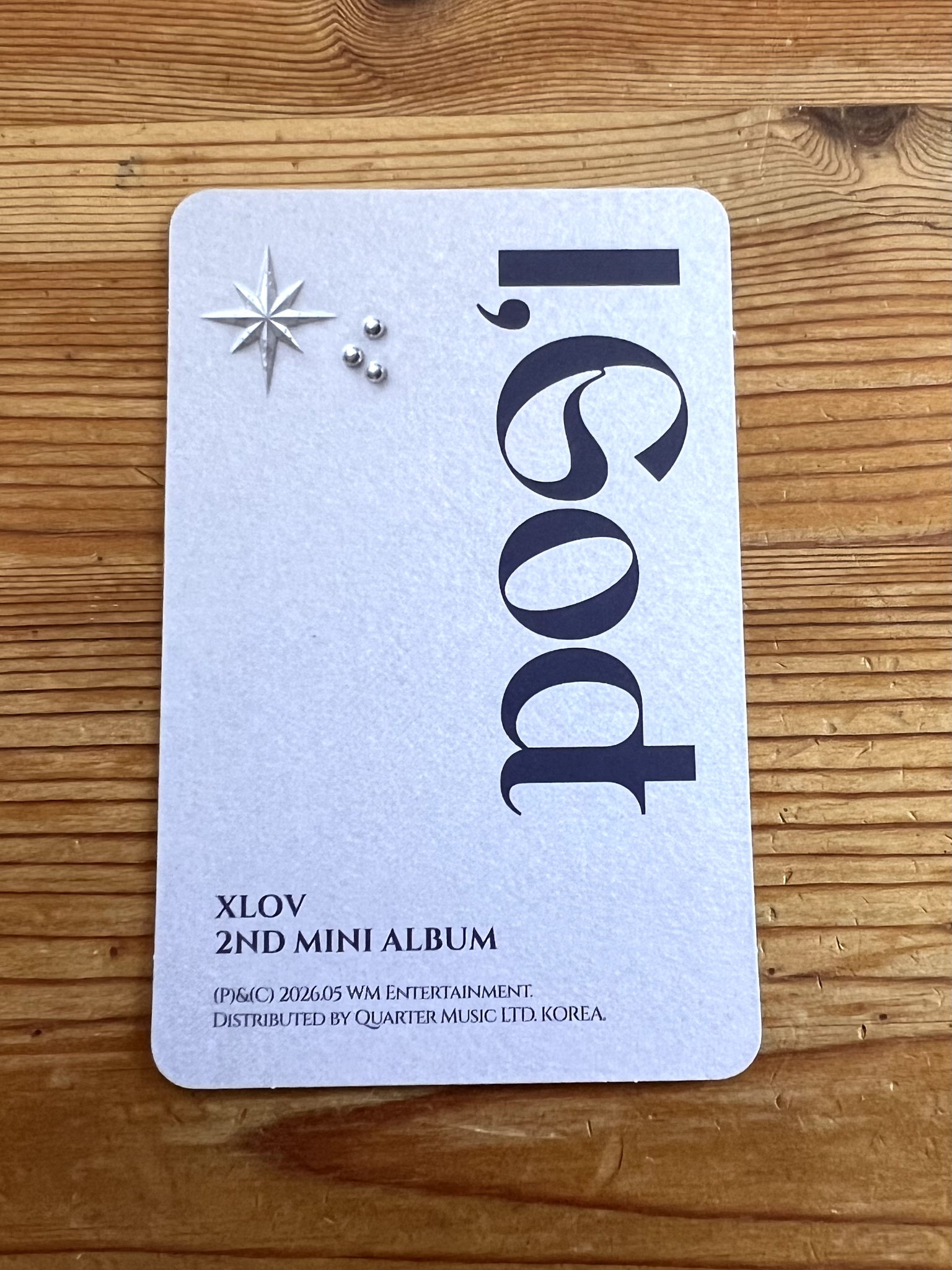 XLOV Wumuti XLOV - Wumuti - I, God Album album photocard i version listing photo 2