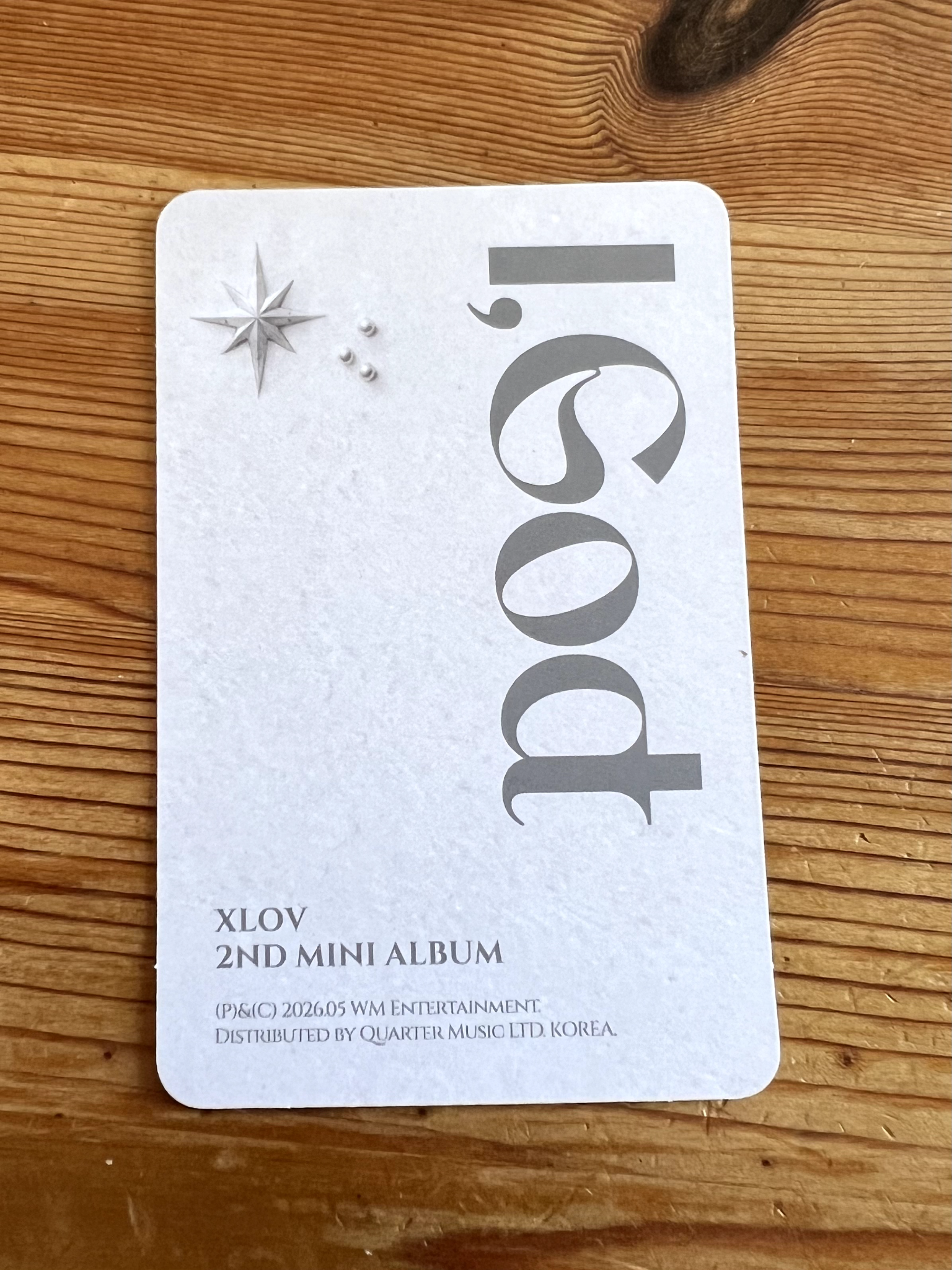 XLOV Hyun XLOV - Hyun - I, God Album album photocard O version listing photo 2
