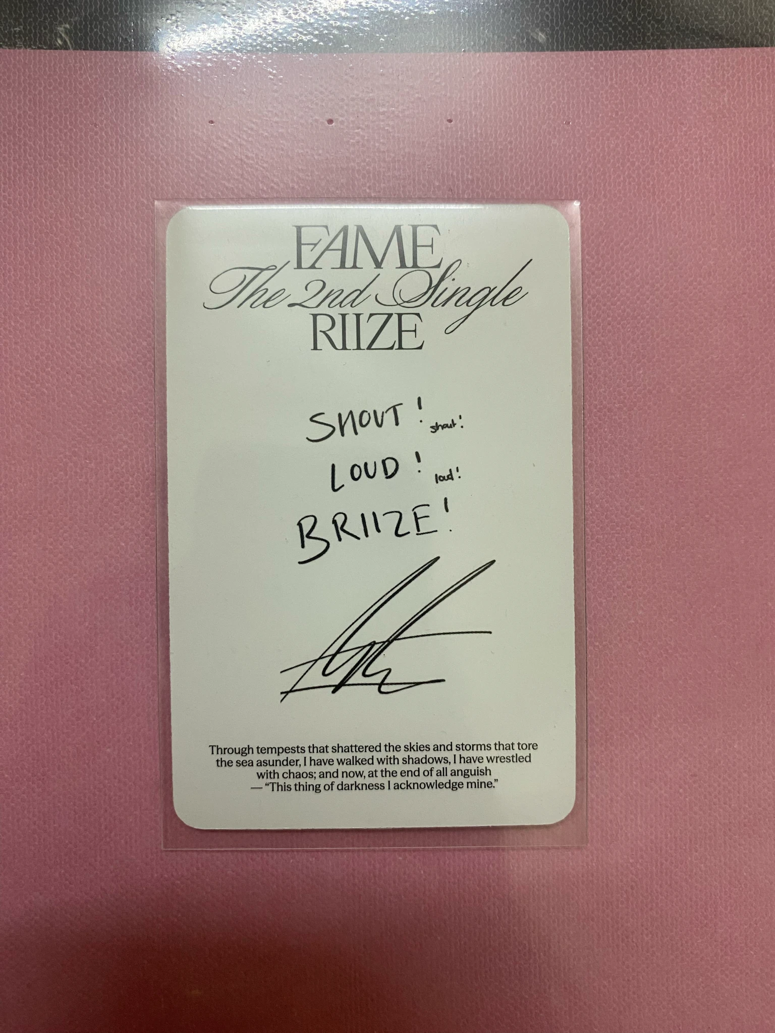 RIIZE  Anton RIIZE  - Anton - Fame Album album photocard catalogue version listing photo 2