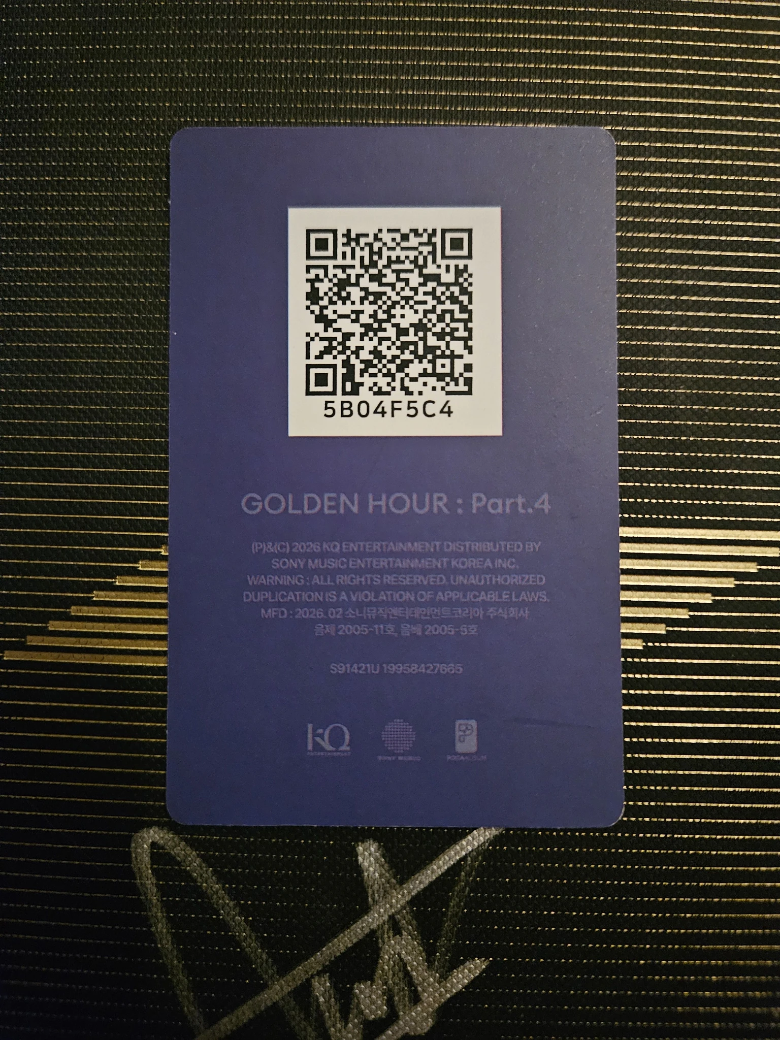 ATEEZ Hongjoong ATEEZ - Hongjoong - Golden Hour : Part.4 Album A version qr card poca album album photocard listing photo 2