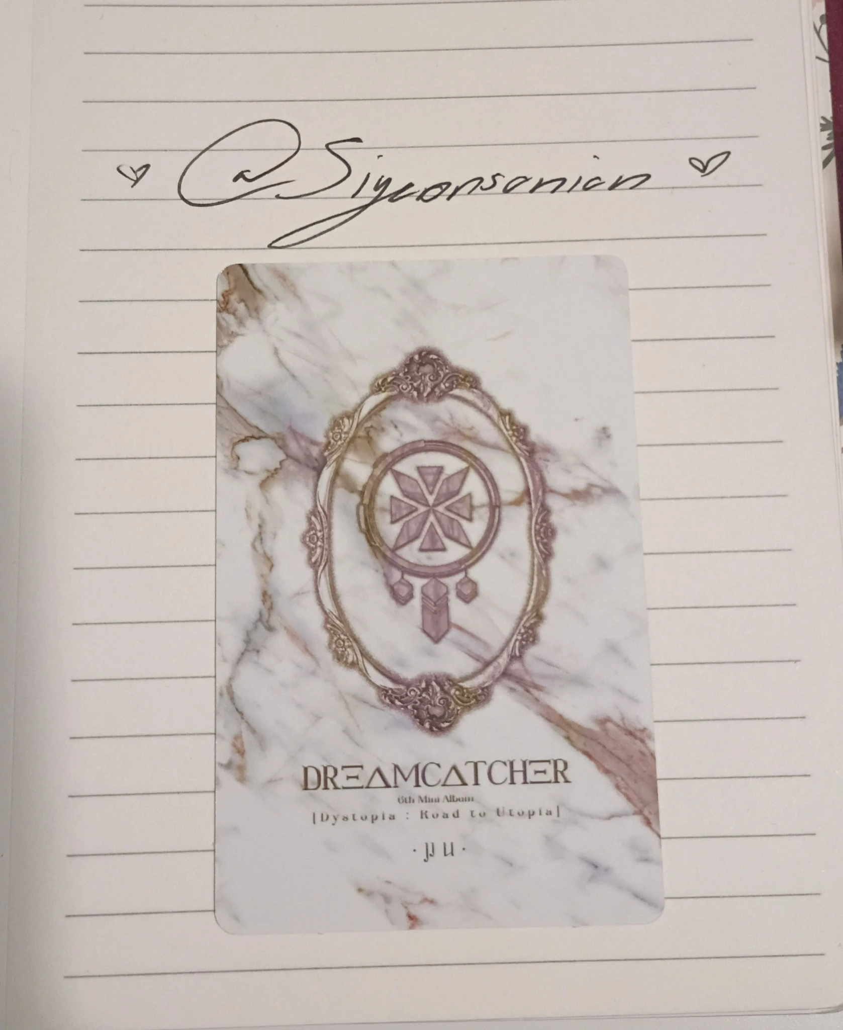 Dreamcatcher JiU Dreamcatcher - JiU - Dystopia : Road to Utopia Album album photocard white back listing photo 2
