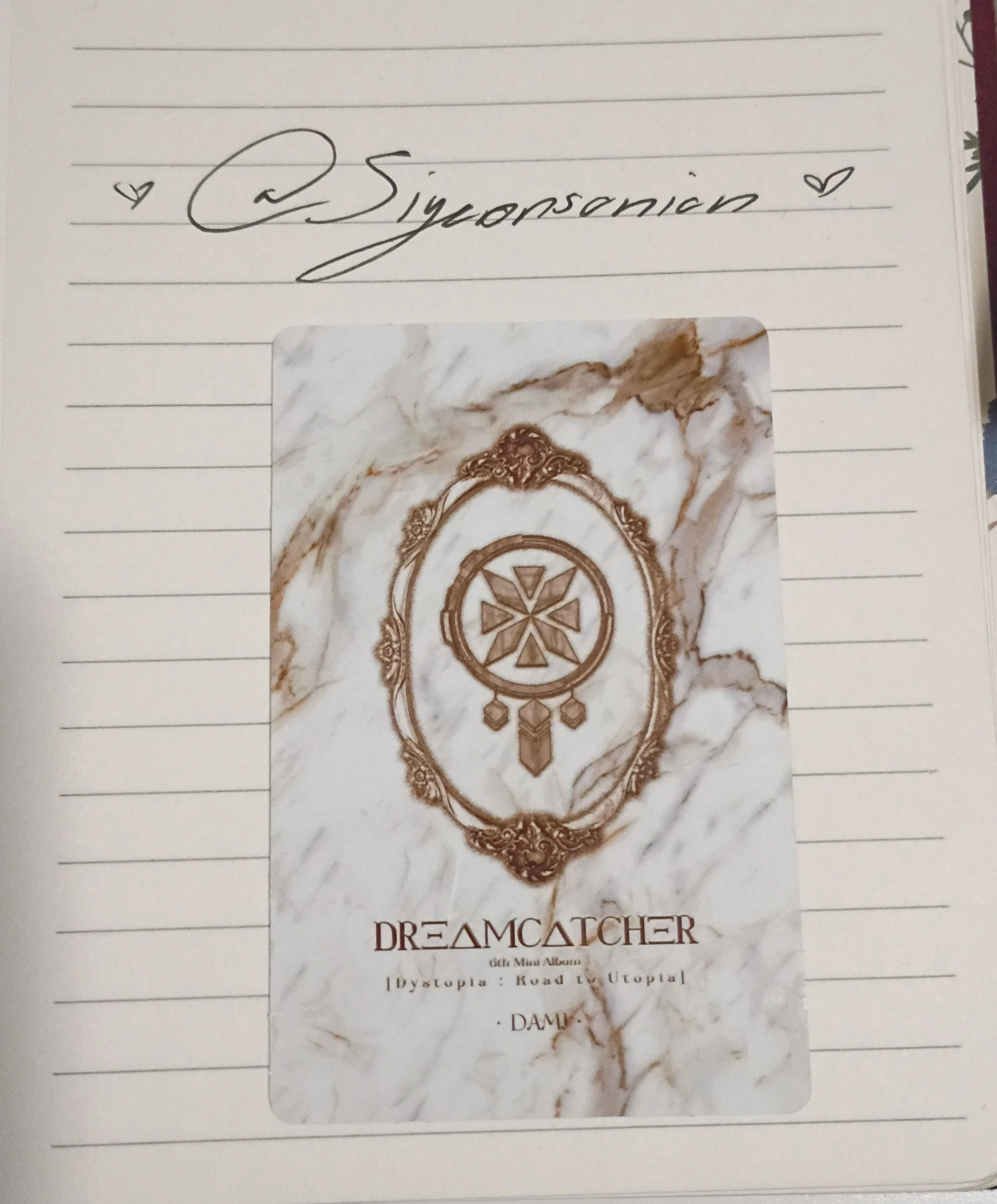 Dreamcatcher Dami Dreamcatcher - Dami - Dystopia : Road to Utopia Album album photocard korean album R version A version K version listing photo 2