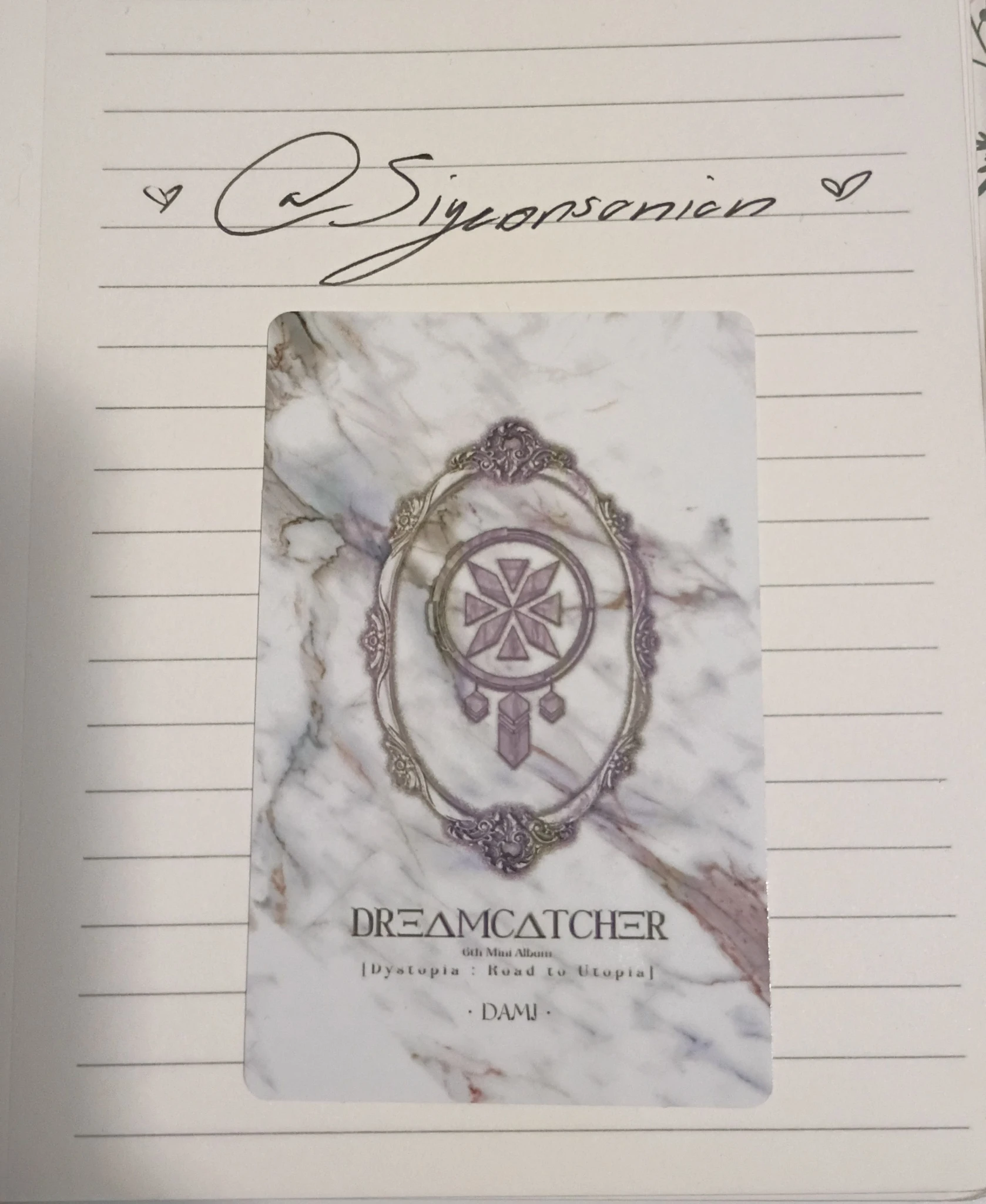 Dreamcatcher Dami Dreamcatcher - Dami - Dystopia : Road to Utopia Album album photocard korean album R version A version K version listing photo 2