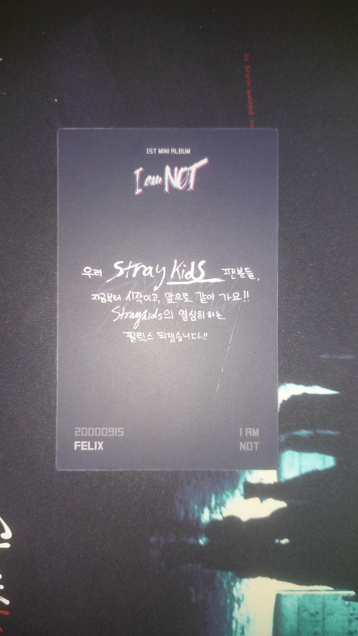 Stray Kids Felix Stray Kids - Felix - I am NOT Album album photocard baby ver. listing photo 2