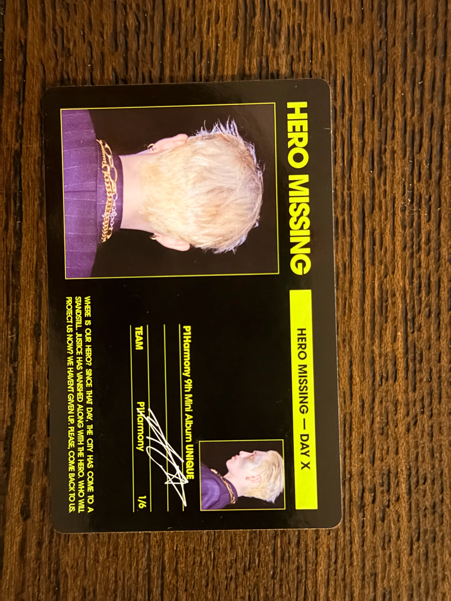 P1Harmony Keeho P1Harmony - Keeho - UNIQUE Album id card C version listing photo 2