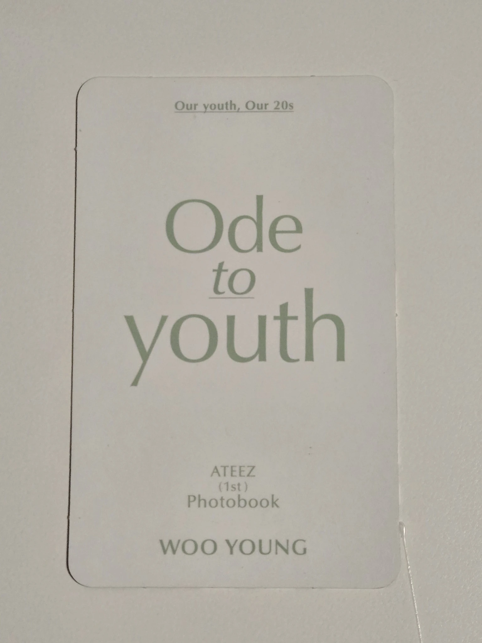 ATEEZ Wooyoung ATEEZ - Wooyoung - 1ST PHOTOBOOK [ODE TO YOUTH] Other photocard set listing photo 2
