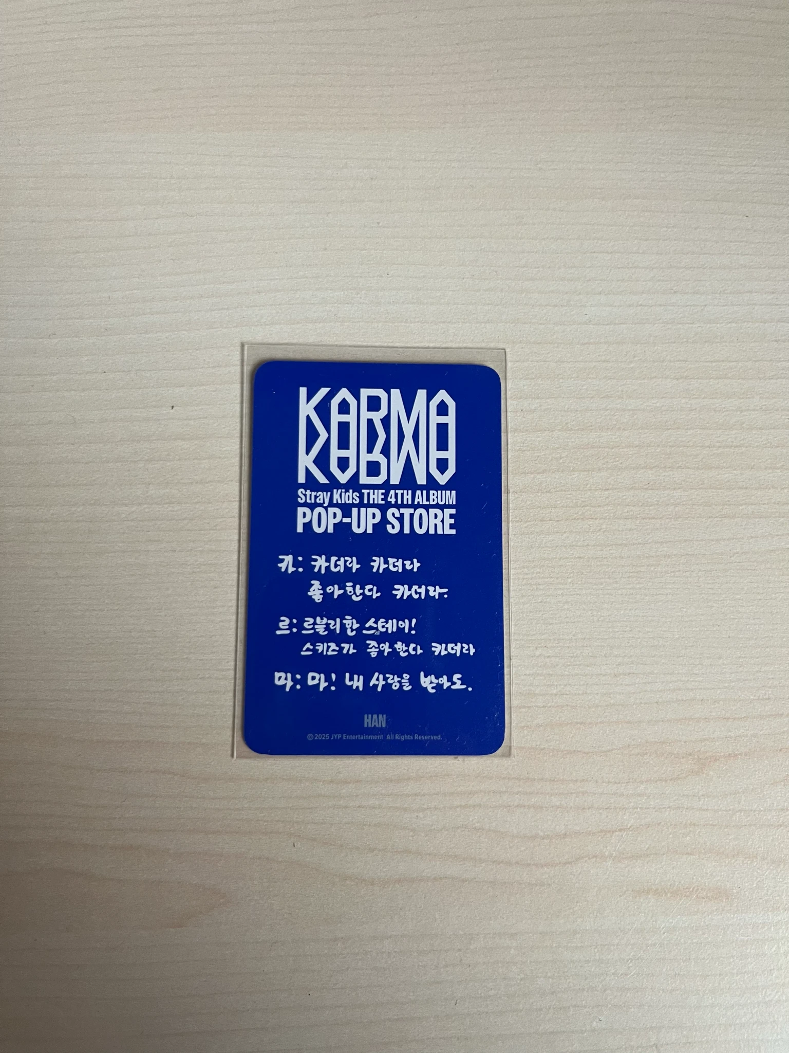 Stray Kids HAN Stray Kids - HAN - KARMA Pop-Up Store Event merch photocard week 2 30k won benefit pop-up store listing photo 2