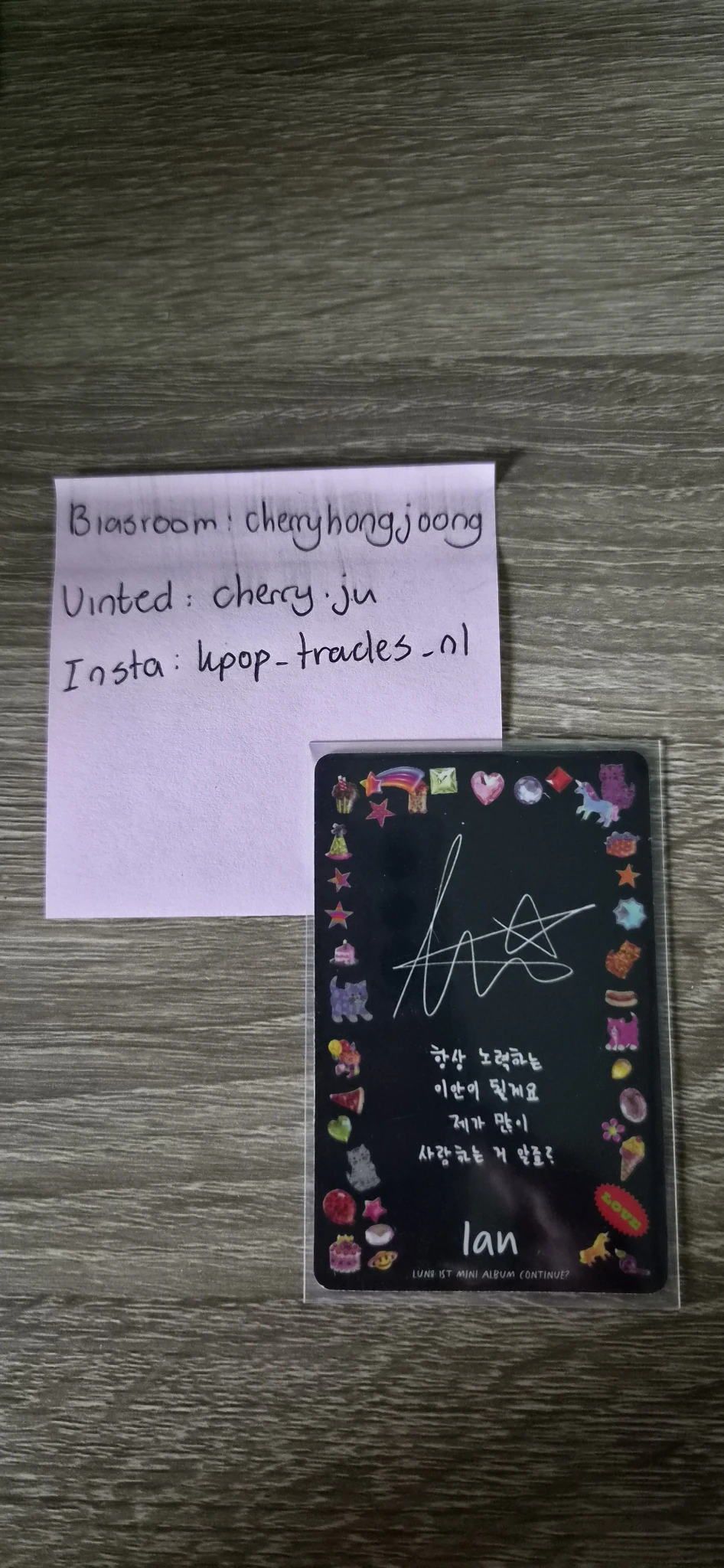 LUN8 Ian LUN8 - Ian - Continue? Album album photocard listing photo 2
