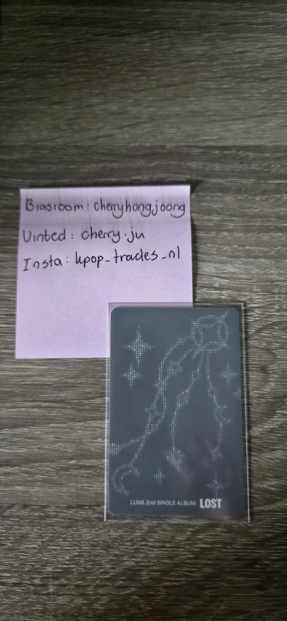 LUN8 Jinsu LUN8 - Jinsu - LOST Album holographic (hologram) album photocard suncatcher version listing photo 2