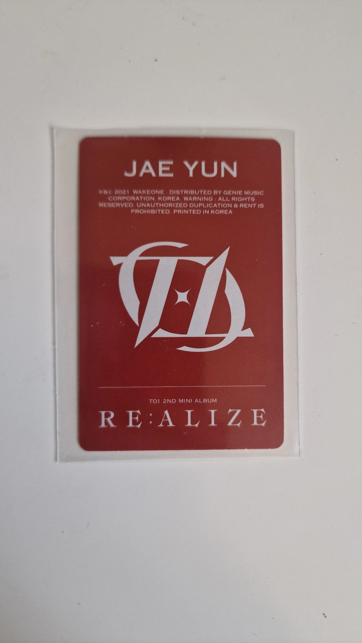 TO1 Jaeyun TO1 - Jaeyun - RE:ALIZE Album album photocard lie version A version listing photo 2