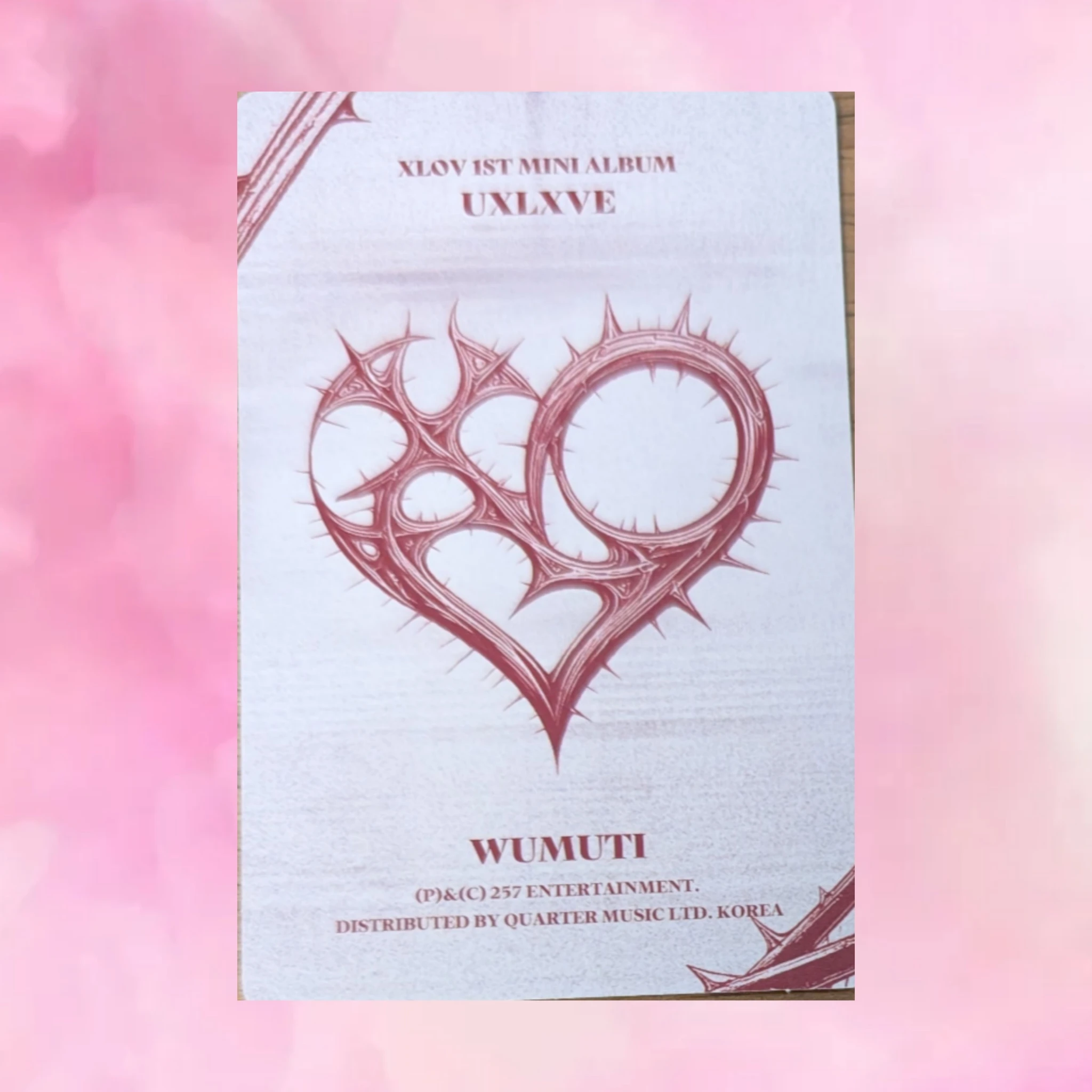 XLOV Wumuti XLOV - Wumuti - UXLXVE Album album photocard N version listing photo 2