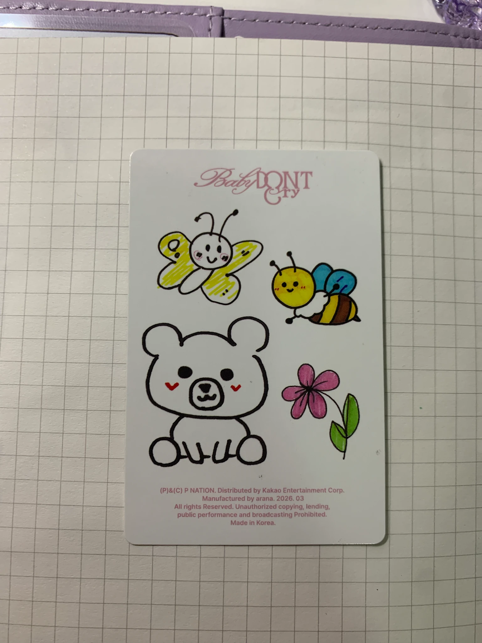 Baby DONT Cry Baby DONT Cry - After Cry Album album photocard pink version listing photo 2