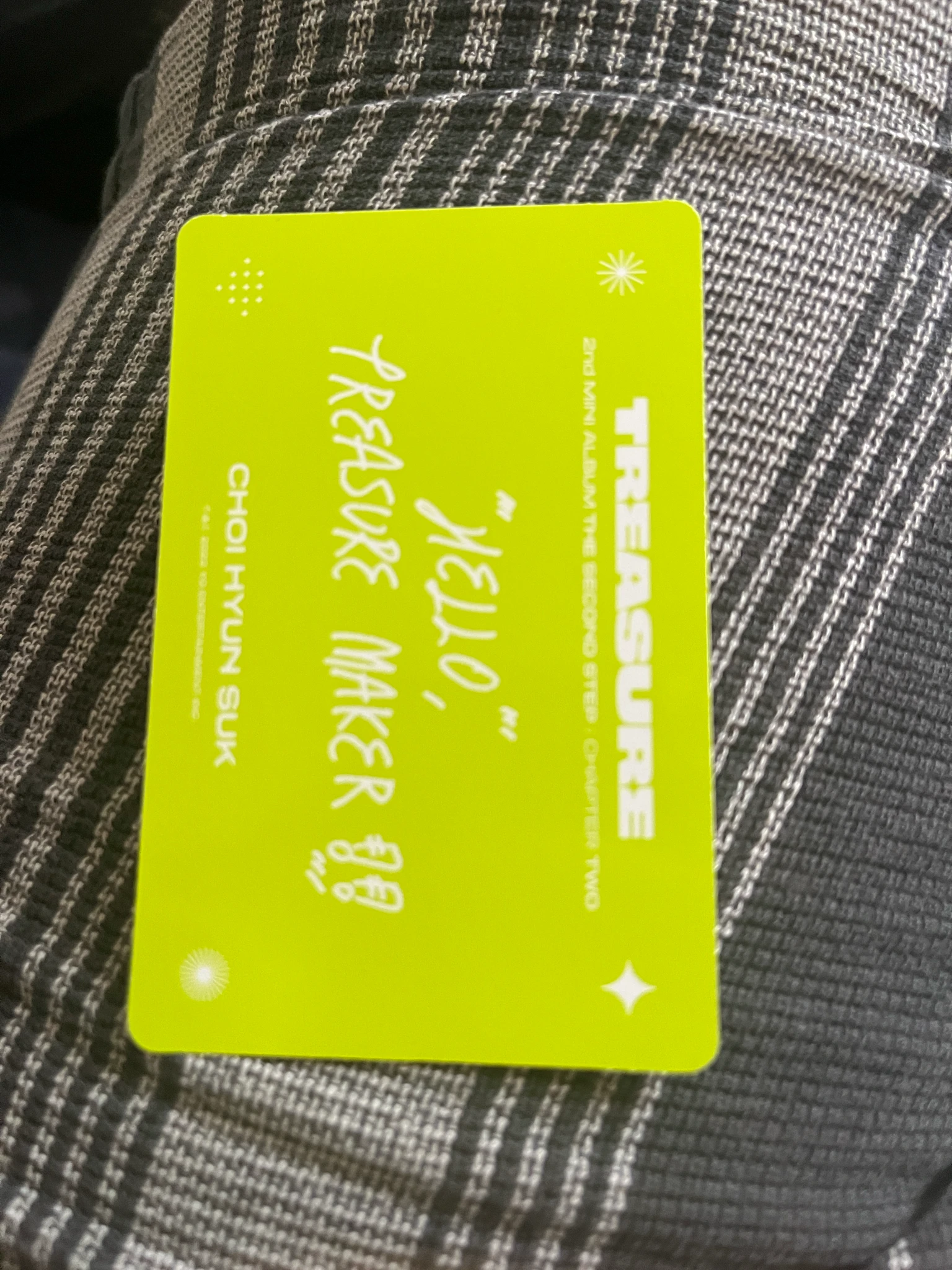 TREASURE Choi Hyunsuk TREASURE - Choi Hyunsuk - THE SECOND STEP : CHAPTER TWO Album album photocard selfie light green version listing photo 2