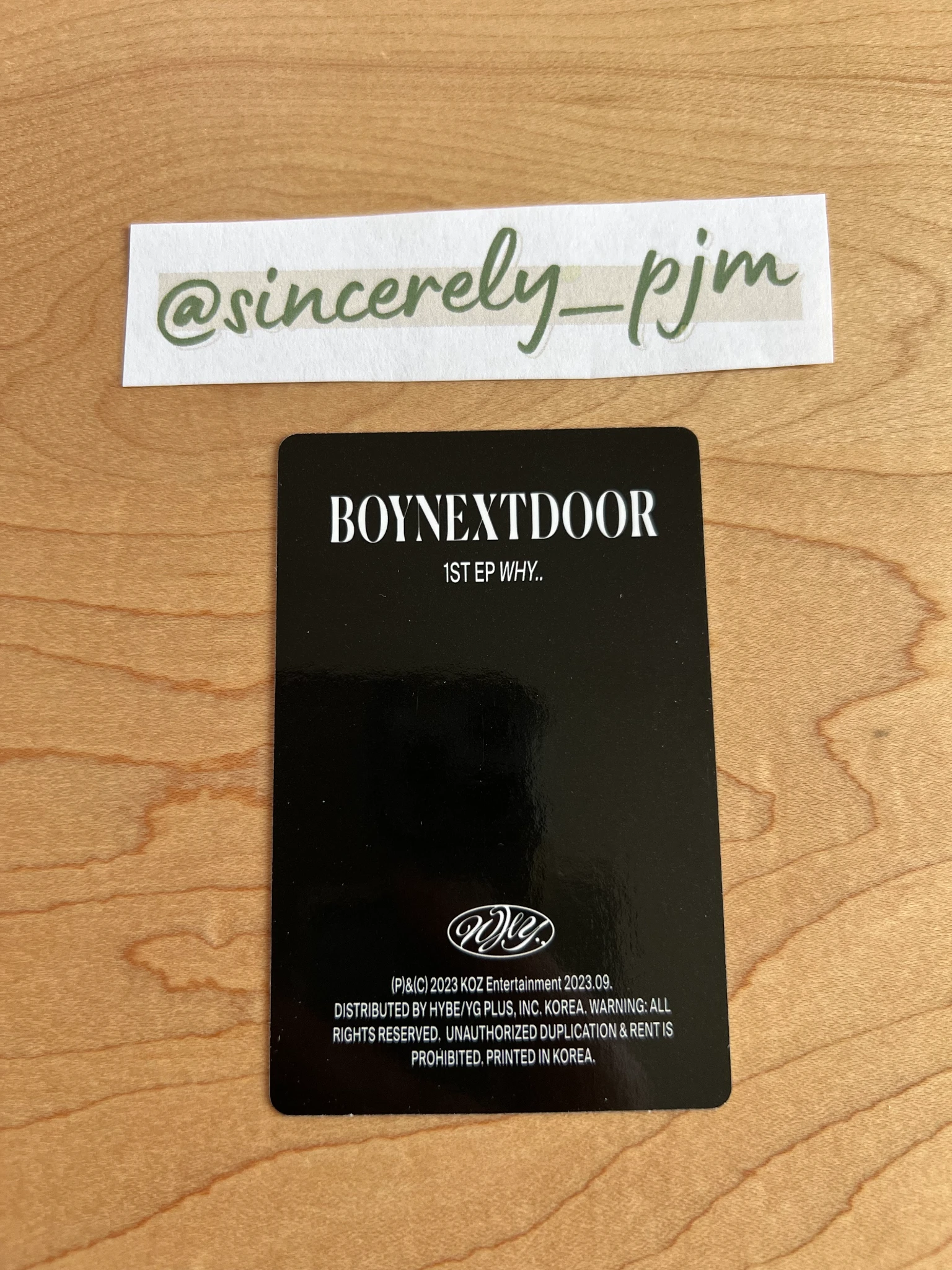 BOYNEXTDOOR BOYNEXTDOOR - Riwoo & Taesan - WHY.. Album album photocard unit listing photo 2