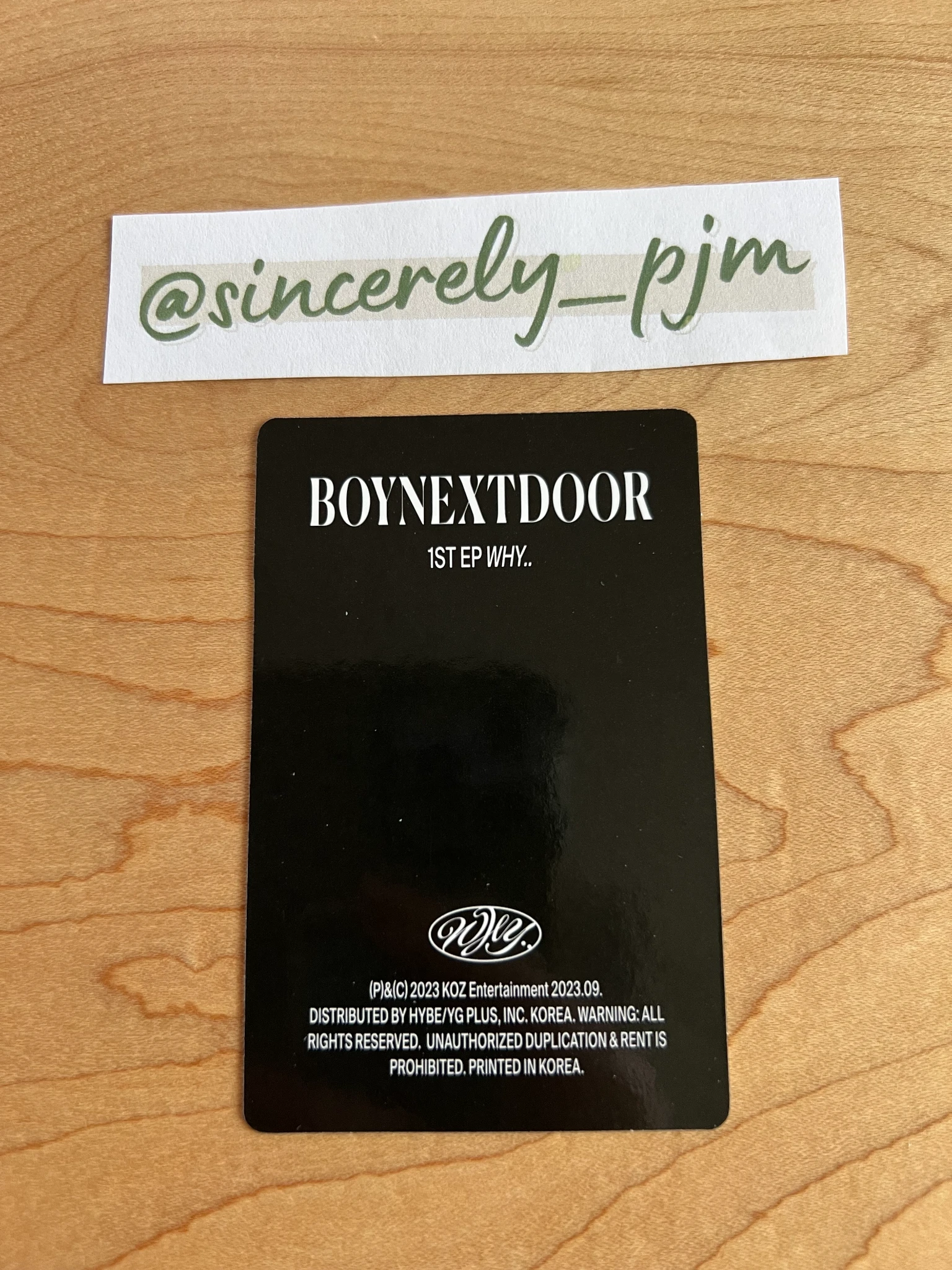 BOYNEXTDOOR BOYNEXTDOOR - Leehan & Riwoo - WHY.. Album album photocard unit listing photo 2