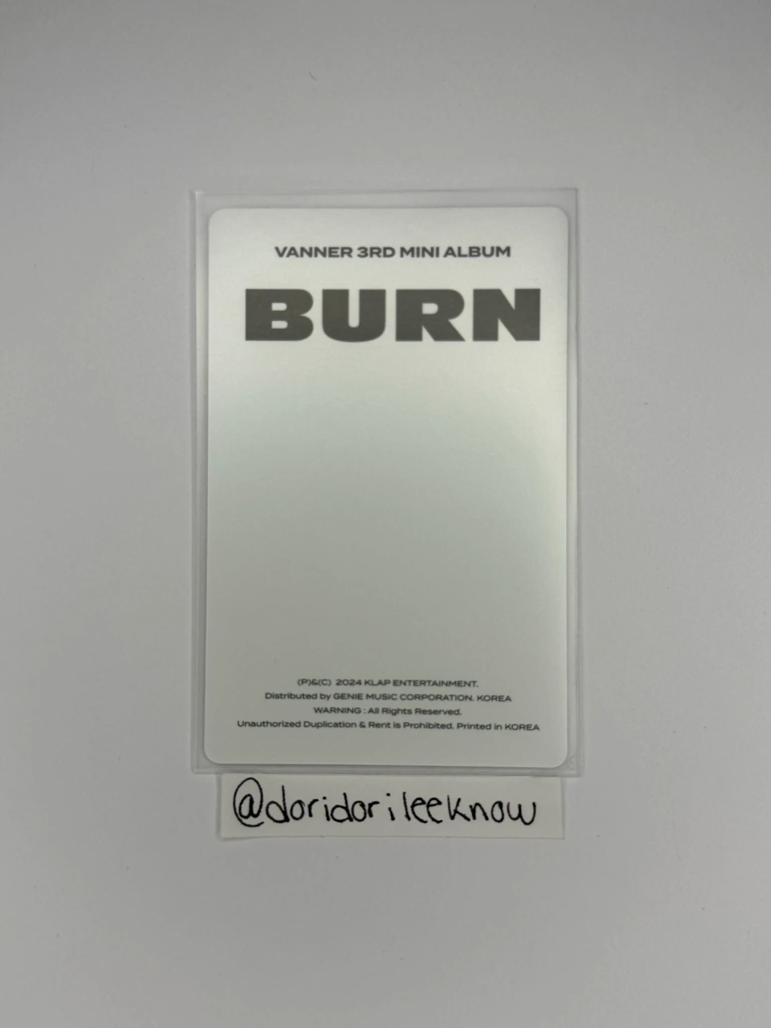 VANNER Yeonggwang VANNER - Yeonggwang - Burn Album pob (pre-order benefit) listing photo 2