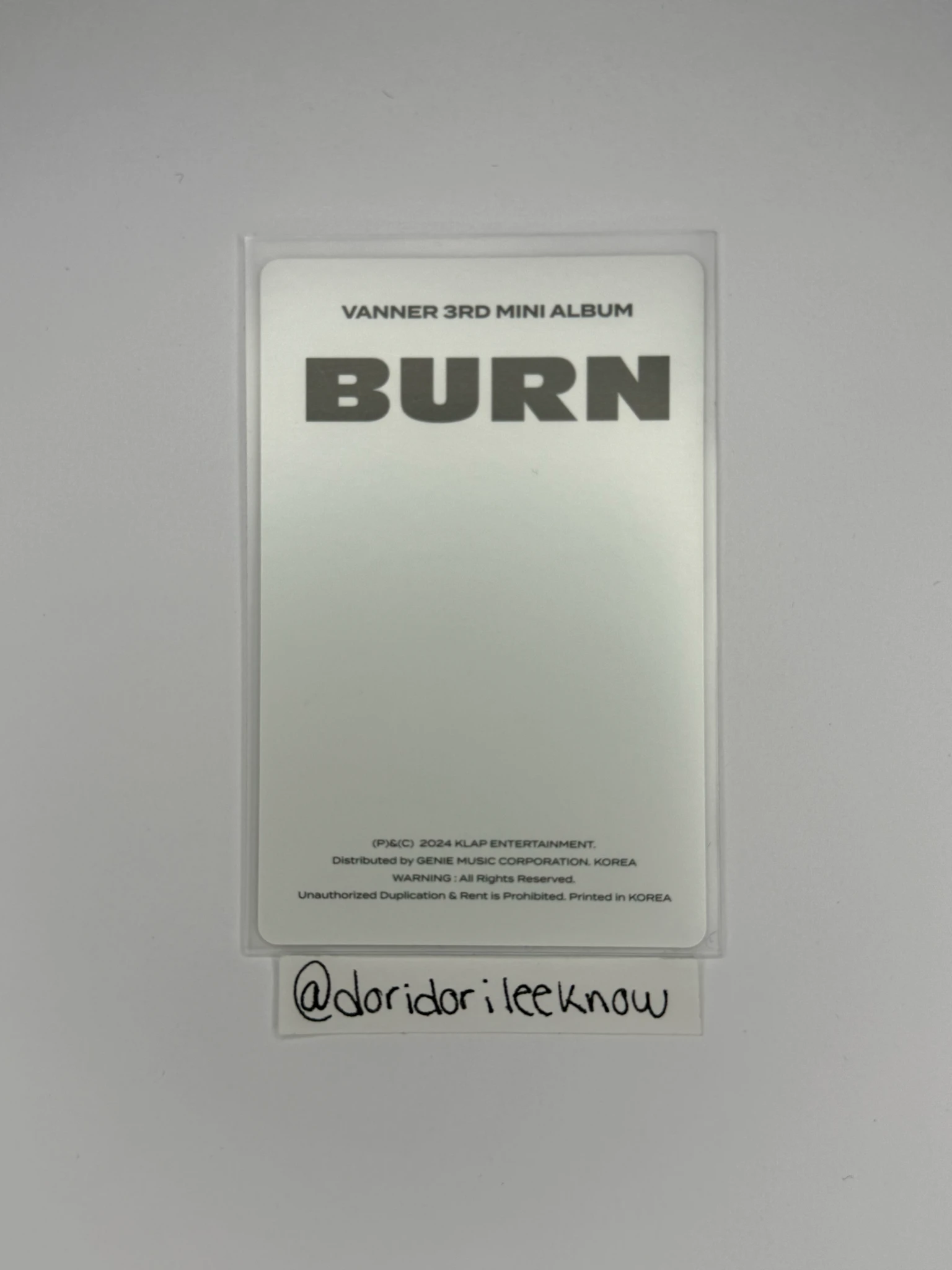 VANNER Hyesung VANNER - Hyesung - Burn Album pob (pre-order benefit) listing photo 2
