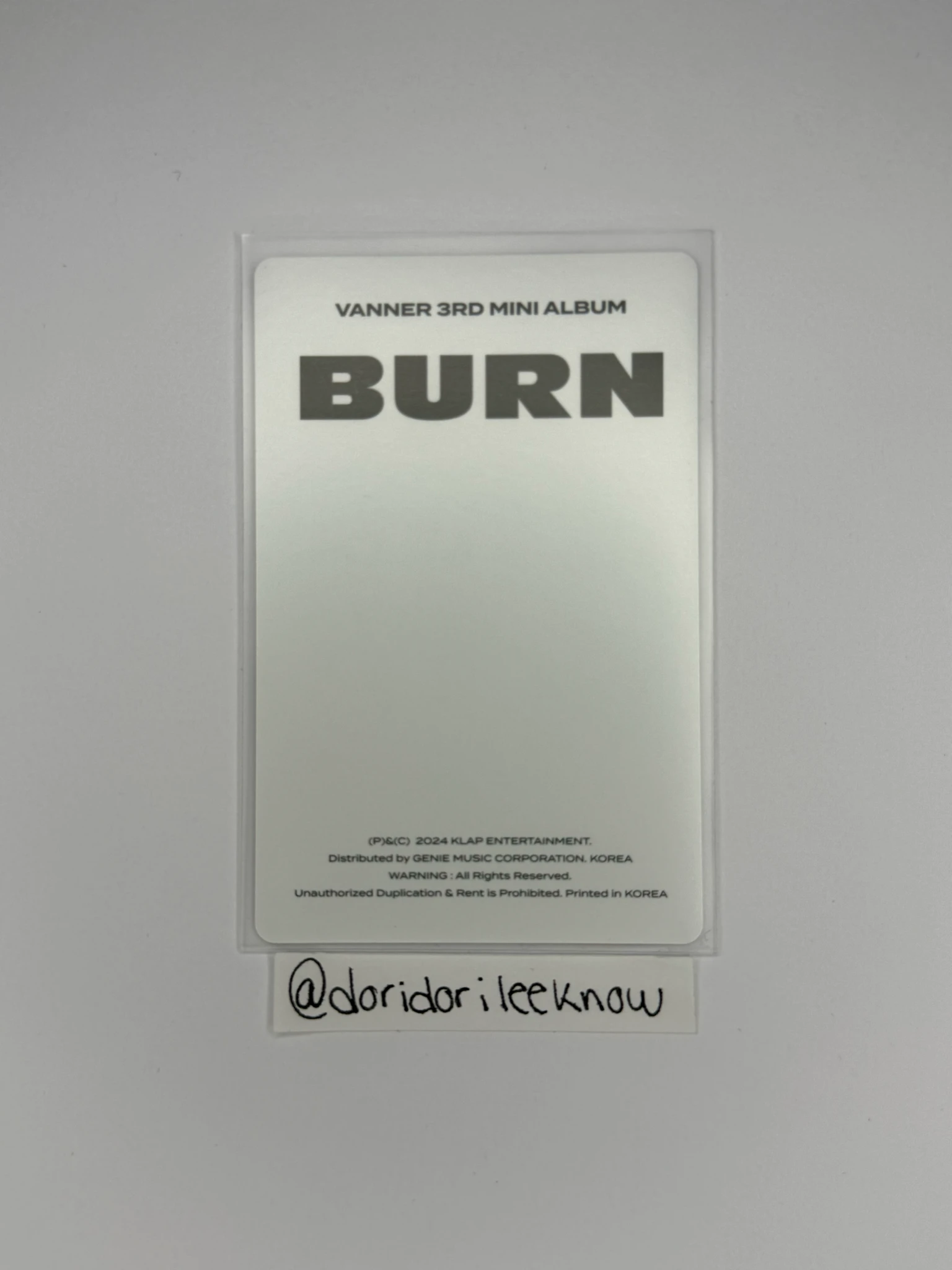 VANNER Gon VANNER - Gon - Burn Album pob (pre-order benefit) listing photo 2
