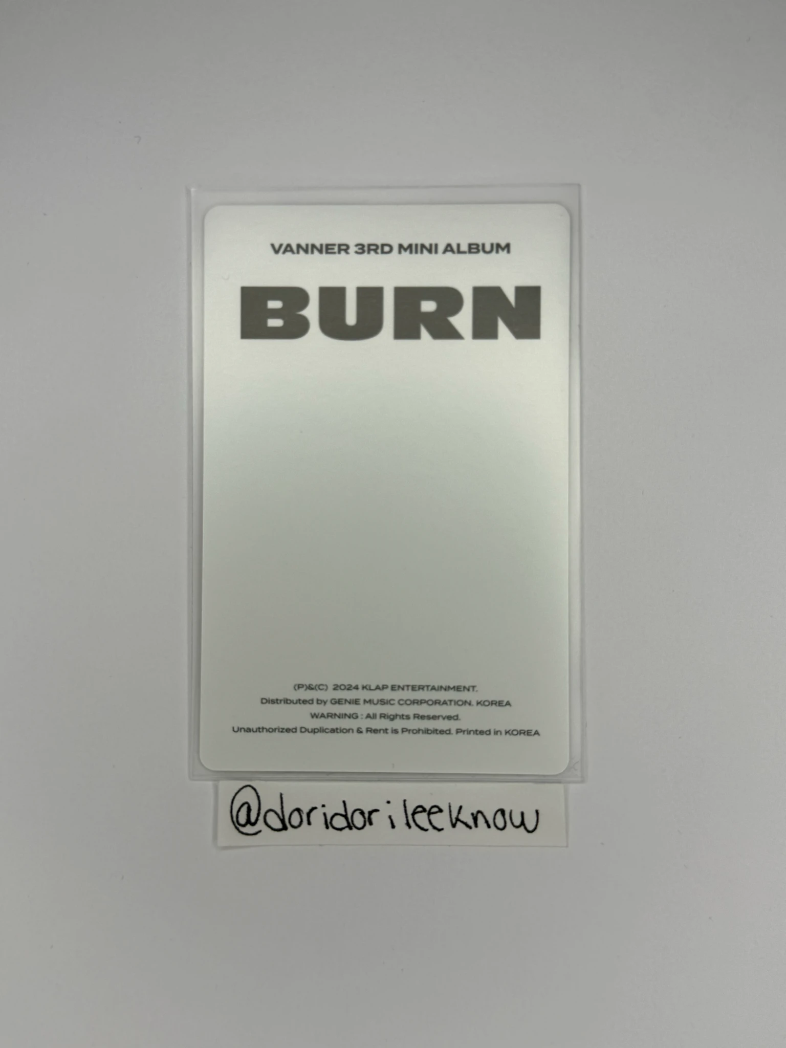 VANNER Taehwan VANNER - Taehwan - Burn Album pob (pre-order benefit) listing photo 2
