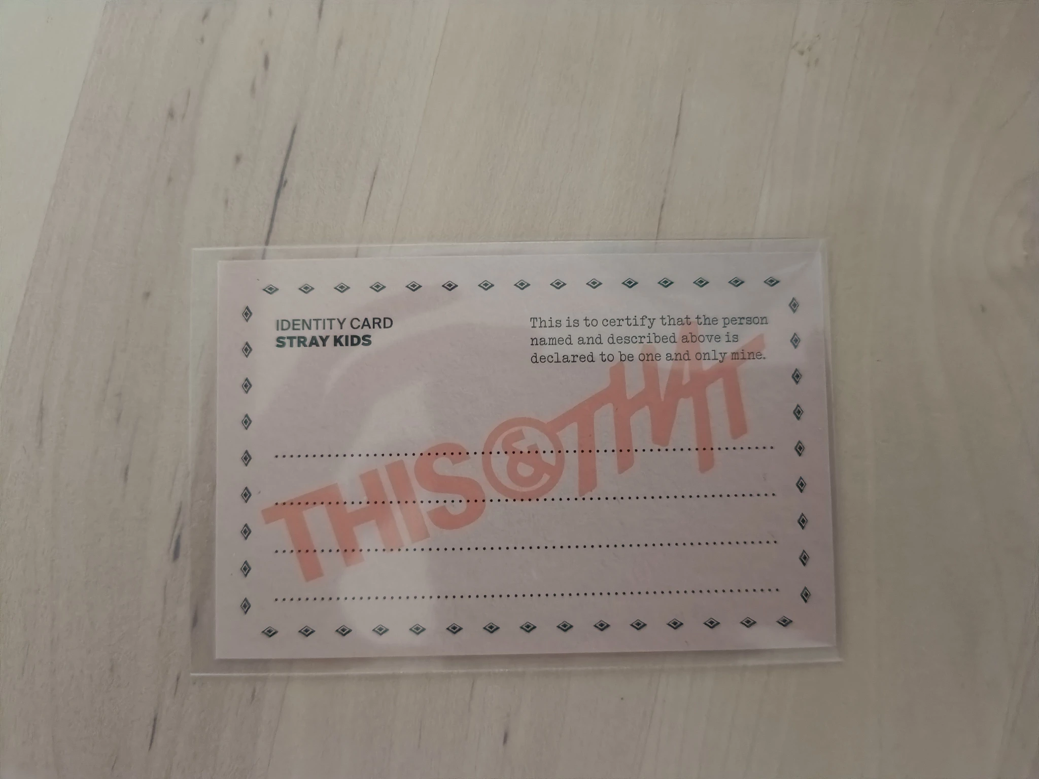 Stray Kids Bang Chan Stray Kids - Bang Chan - This & That Album album photocard id card that version listing photo 2