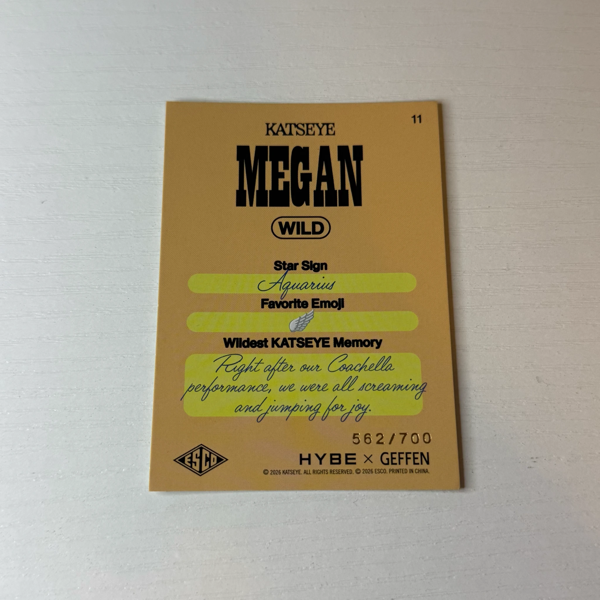 KATSEYE Megan KATSEYE - Megan - ESCO “WILD” Trading Cards Other trading card foil card listing photo 2