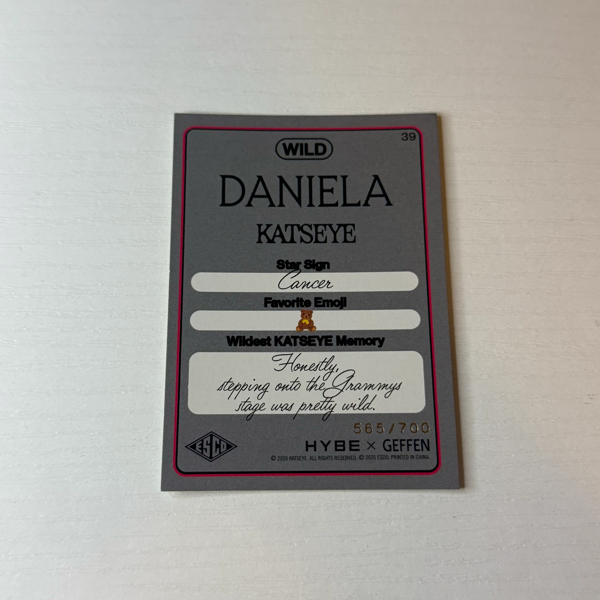 KATSEYE Daniela KATSEYE - Daniela - ESCO “WILD” Trading Cards Other trading card foil card listing photo 2