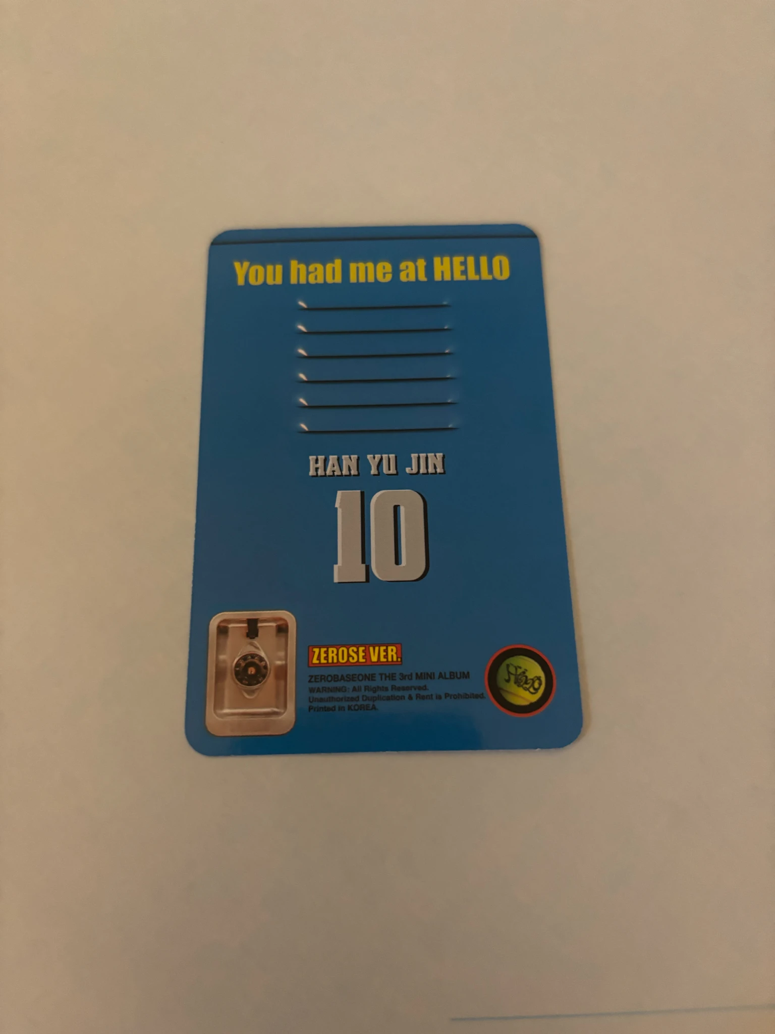 ZEROBASEONE Yujin ZEROBASEONE - Yujin - You had me at HELLO Album listing photo 2