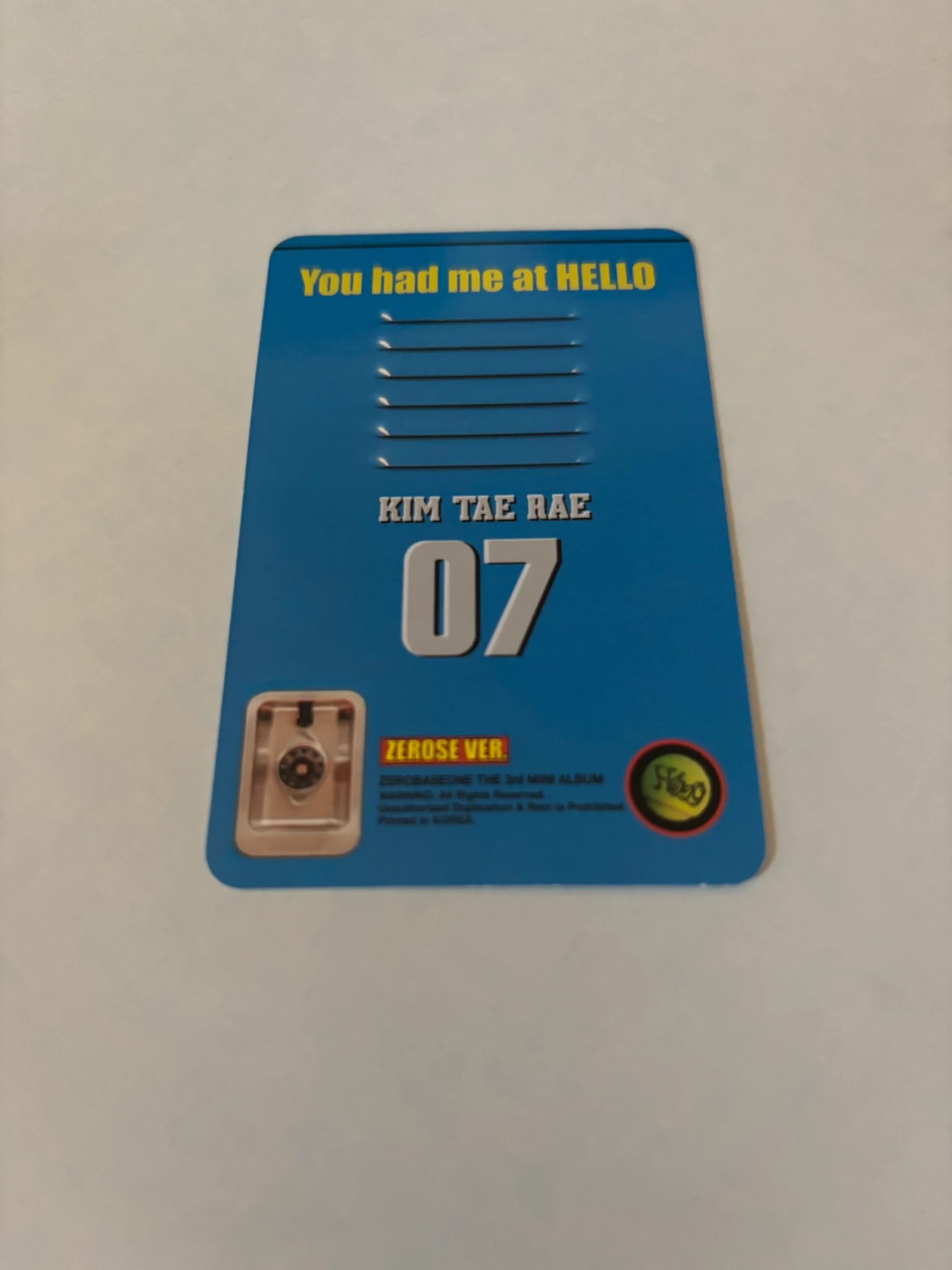 ZEROBASEONE Taerae ZEROBASEONE - Taerae - You had me at HELLO Album album photocard poca album concept photocard zerose version listing photo 2