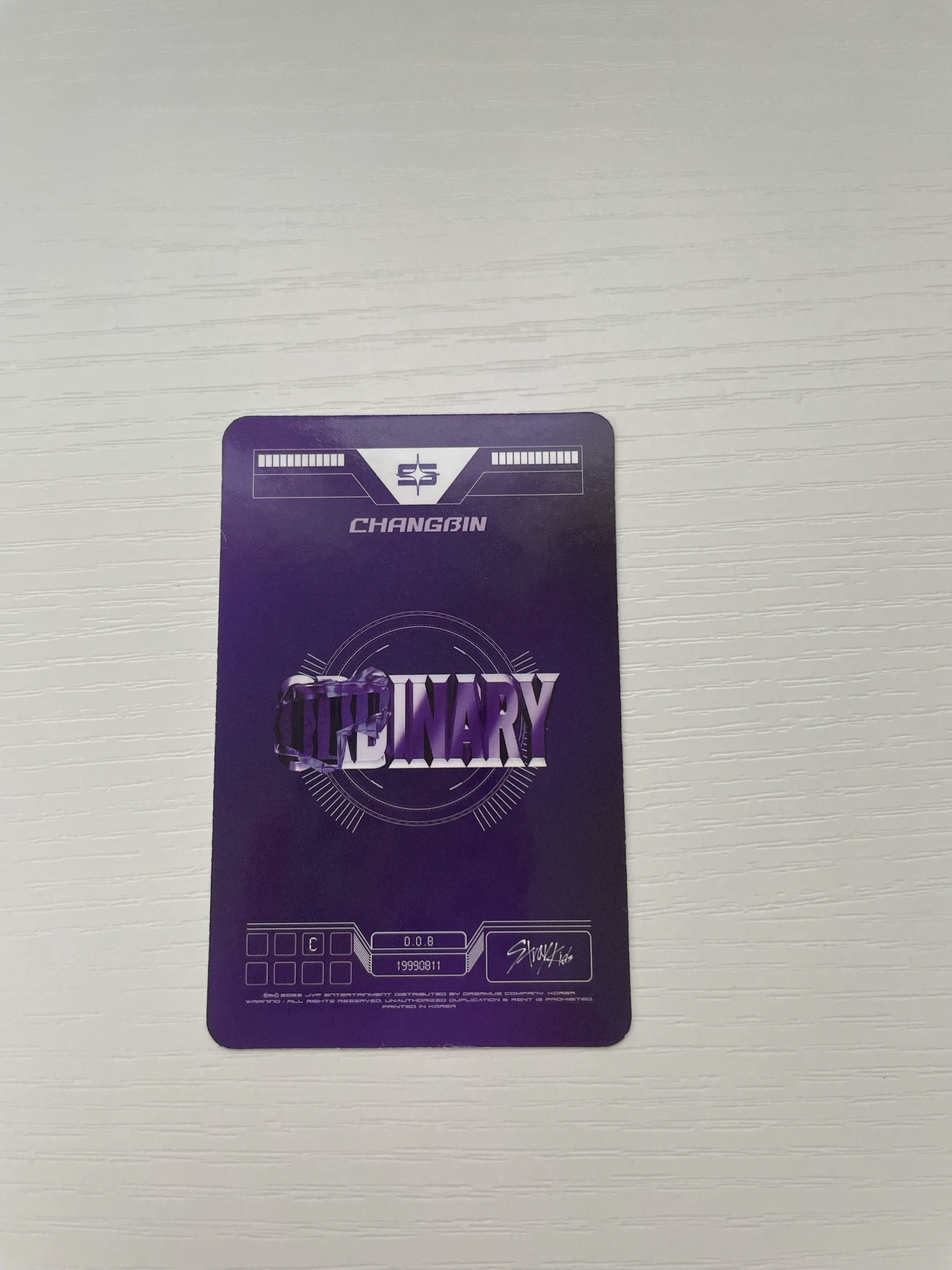 Stray Kids Changbin Stray Kids - Changbin - Oddinary Album album photocard jewel case version listing photo 2