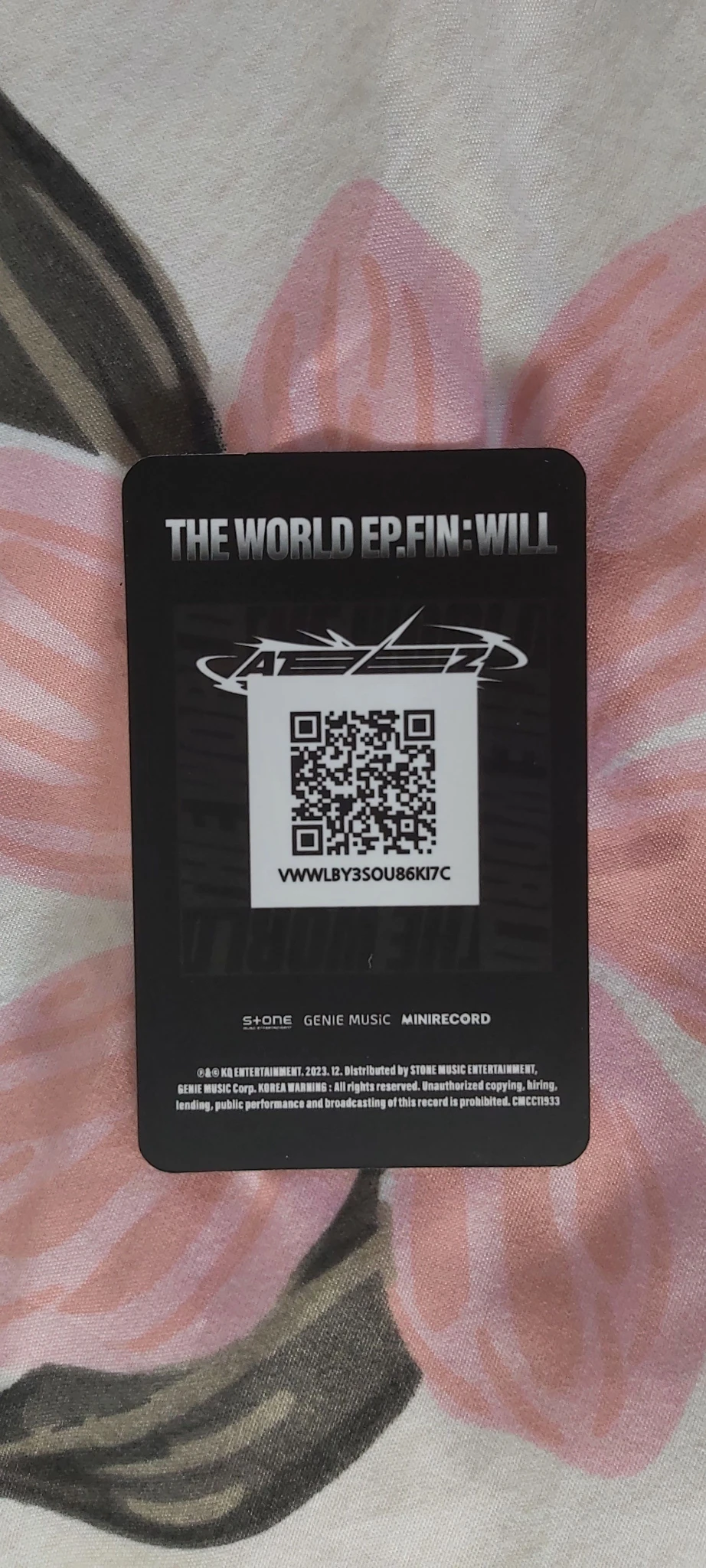 ATEEZ Hongjoong ATEEZ - Hongjoong - THE WORLD EP.FIN: WILL Album platform ver. mini photocard qr card listing photo 2