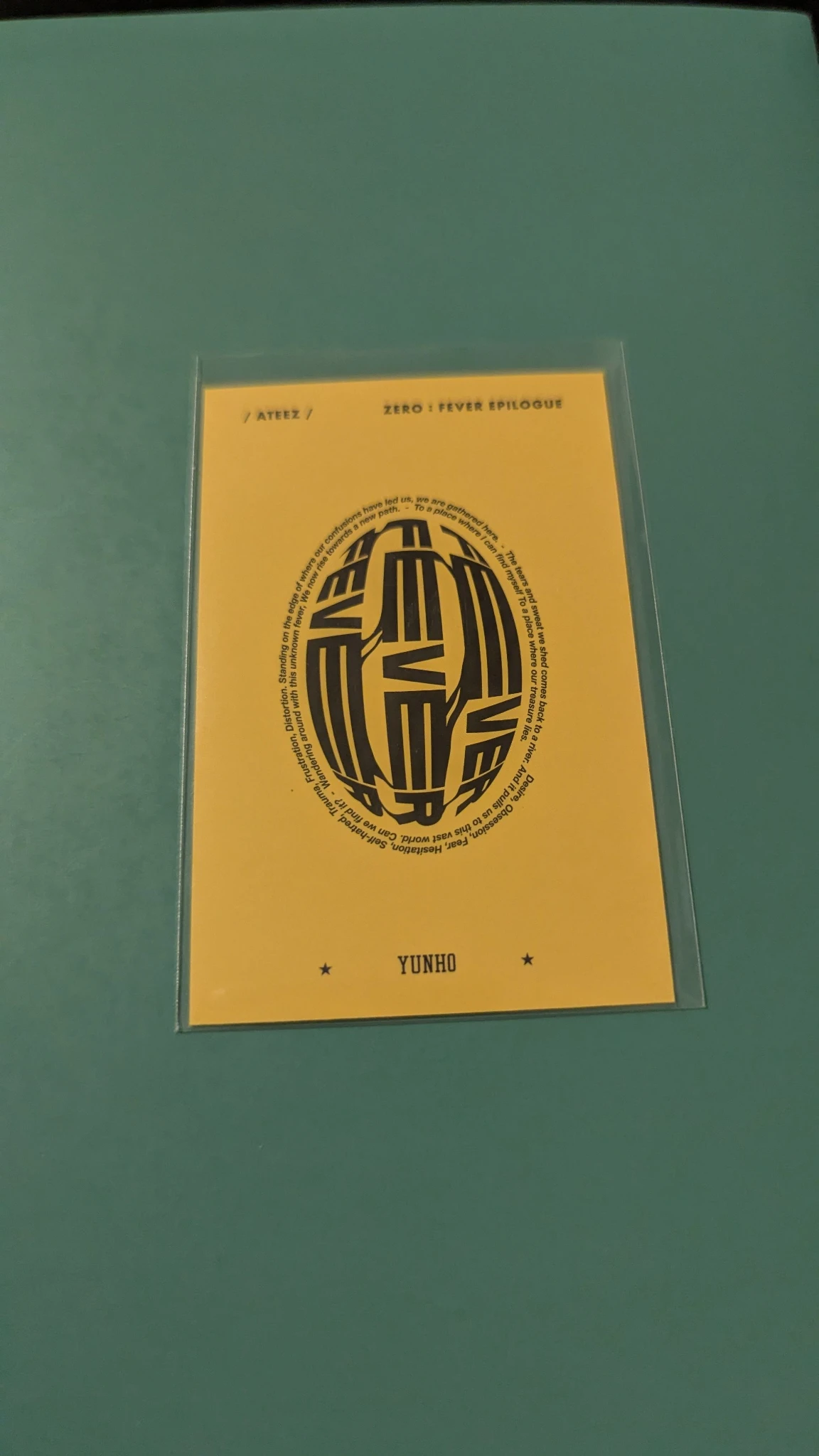 ATEEZ Yunho ATEEZ - Yunho - ZERO : FEVER EPILOGUE Album poca album listing photo 2