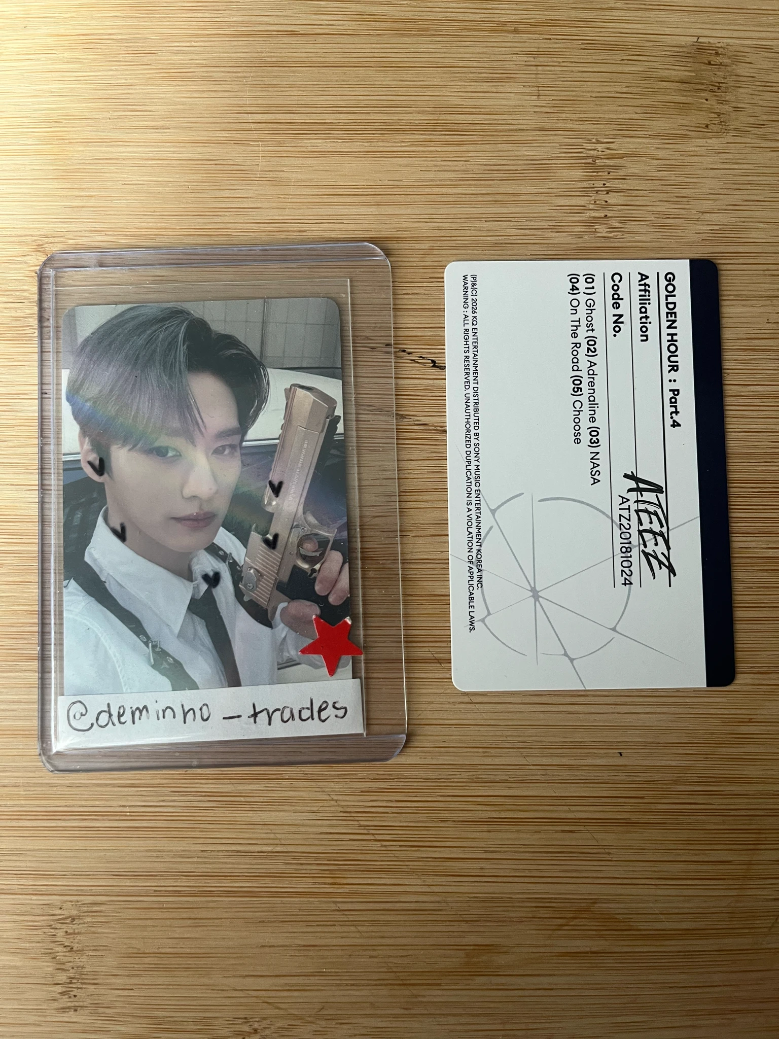 ATEEZ Jongho ATEEZ - Jongho - Golden Hour : Part.4 Album Z version album photocard listing photo 2