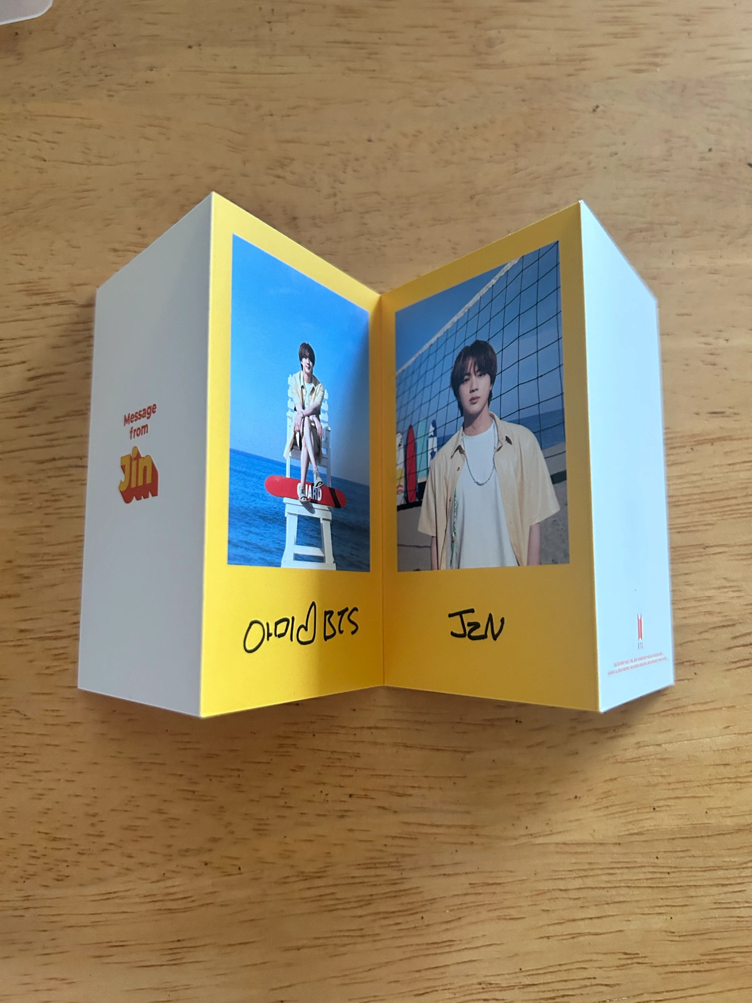 BTS Jin BTS - Jin - Butter Album album inclusion message card listing photo 2