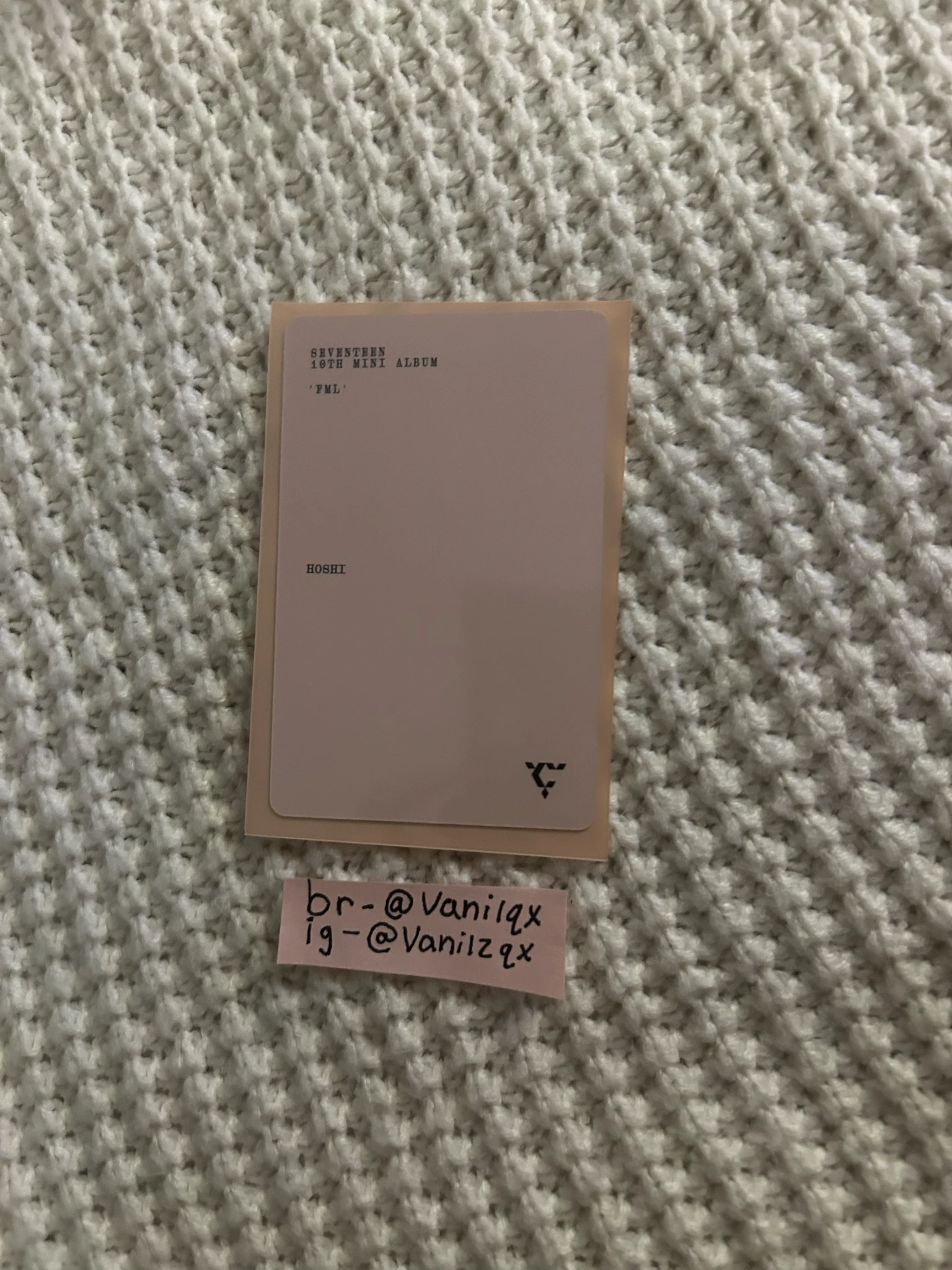 SEVENTEEN Hoshi SEVENTEEN - Hoshi - FML Album photocard set carat version listing photo 2