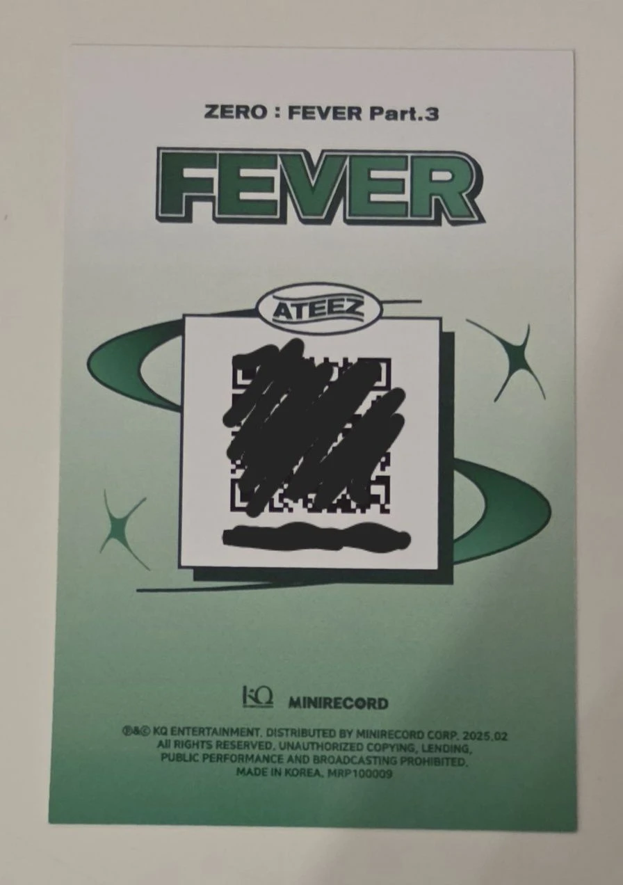 ATEEZ Yeosang ATEEZ - Yeosang - ZERO : FEVER Part.3 Album album photocard A version qr card platform version listing photo 2