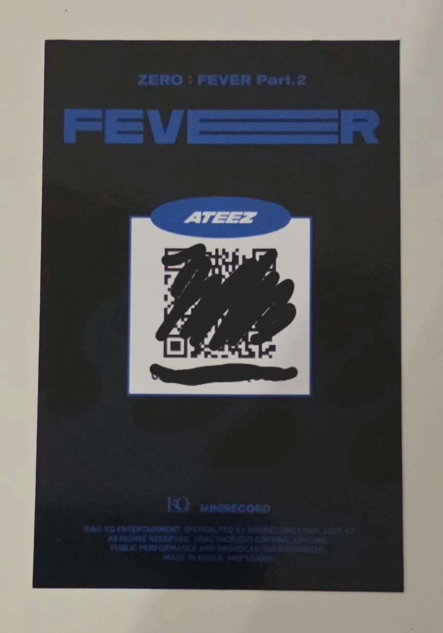 ATEEZ Yeosang ATEEZ - Yeosang - ZERO : FEVER Part.2 Album album photocard qr card Platform Z ver. listing photo 2