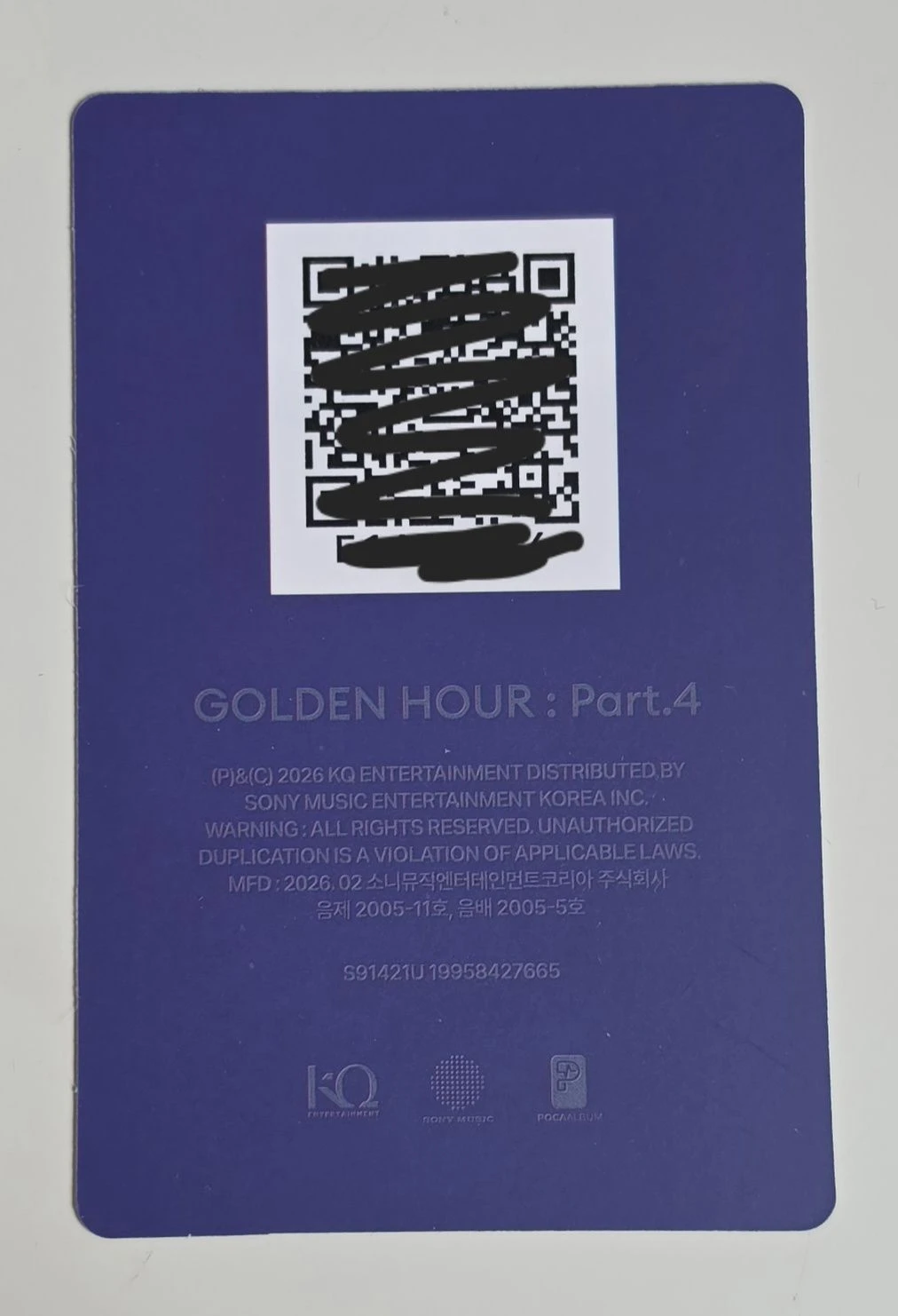 ATEEZ Mingi ATEEZ - Mingi - Golden Hour : Part.4 Album A version qr card poca album album photocard listing photo 2