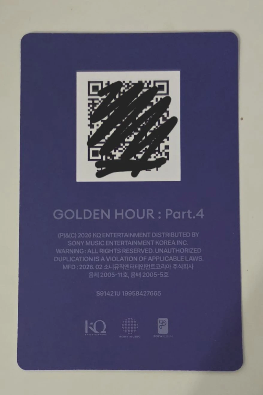 ATEEZ Seonghwa ATEEZ - Seonghwa - Golden Hour : Part.4 Album A version qr card poca album album photocard listing photo 2
