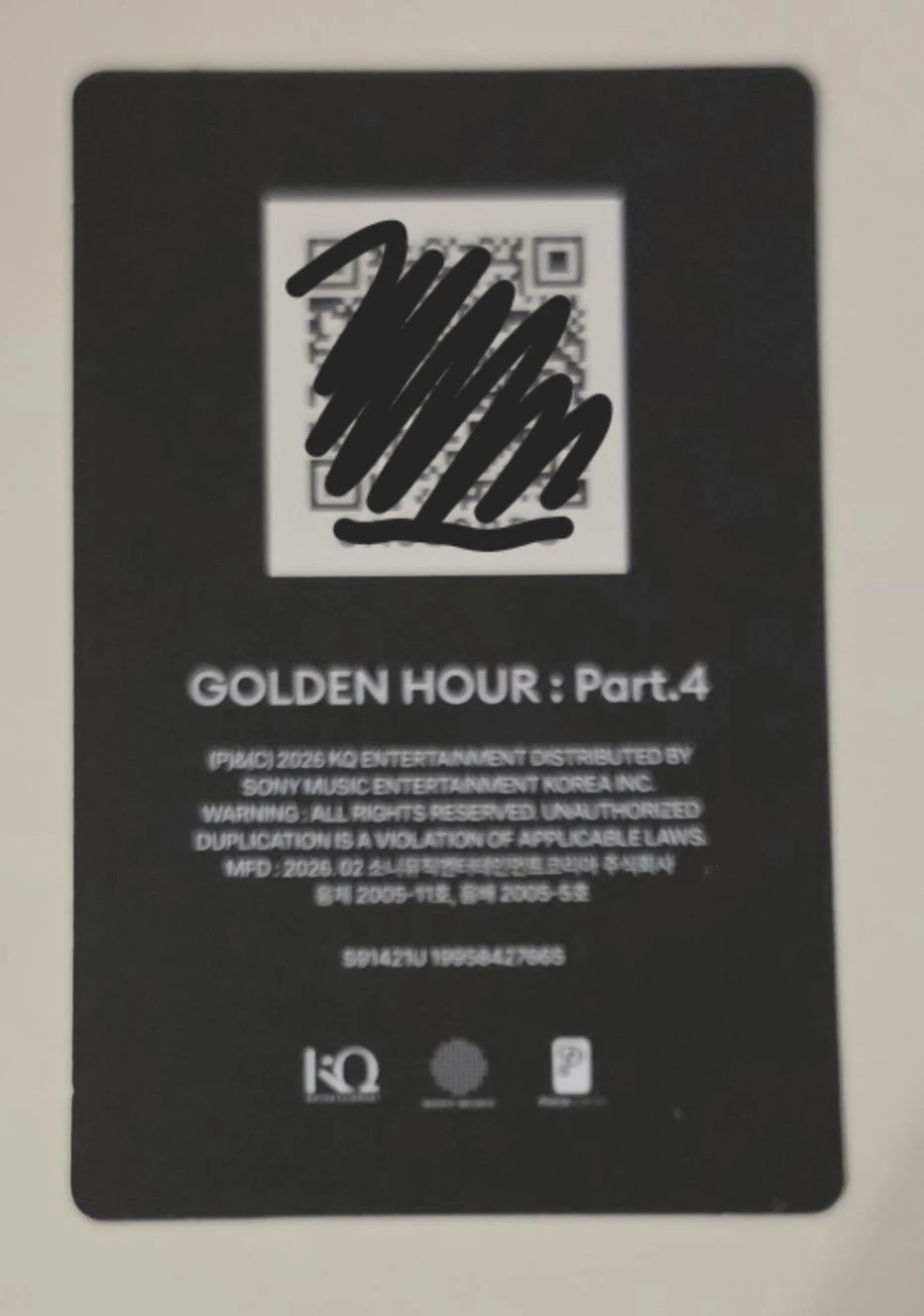 ATEEZ Hongjoong ATEEZ - Hongjoong - Golden Hour : Part.4 Album Z version qr card poca album album photocard listing photo 2