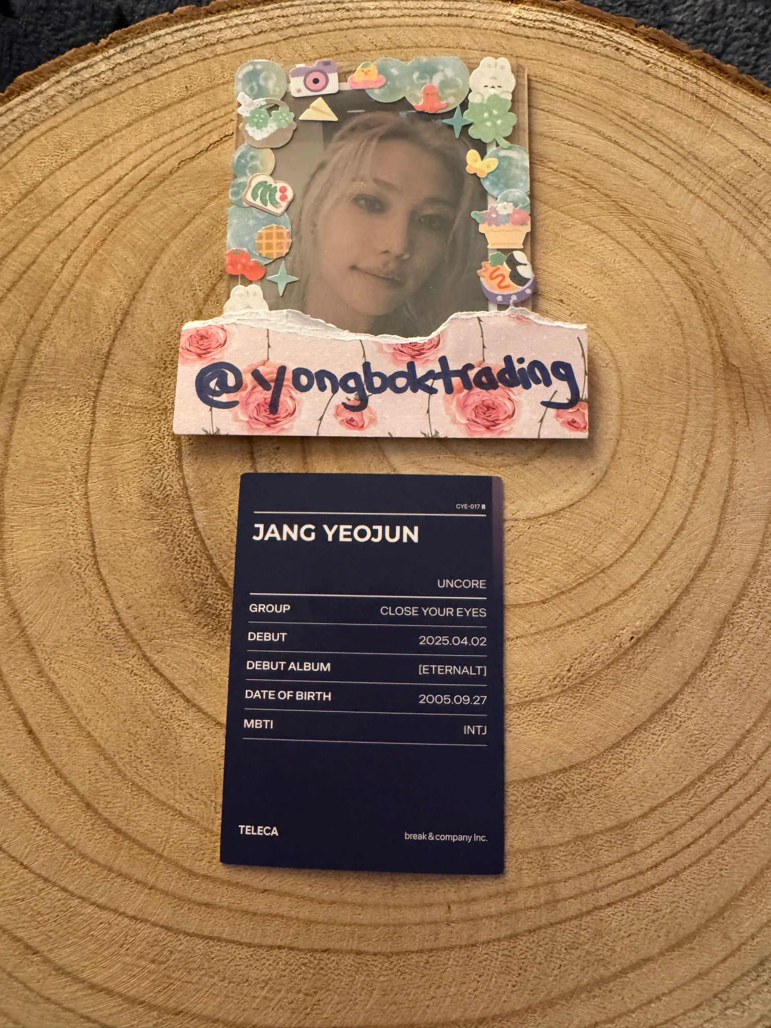 CLOSE YOUR EYES Jang Yeojun CLOSE YOUR EYES - Jang Yeojun - TELECA 2025 K-POP ROOKIE COLLECTION CARDS Other trading card trading pack listing photo 2
