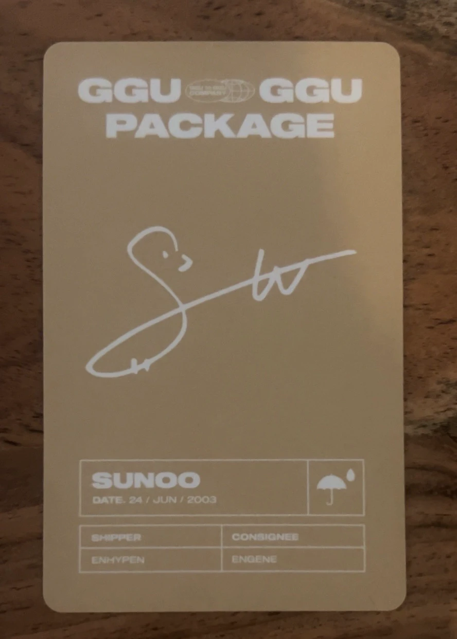 ENHYPEN Sunoo ENHYPEN - Sunoo - 2022 GGU GGU Package Other photocard set listing photo 2