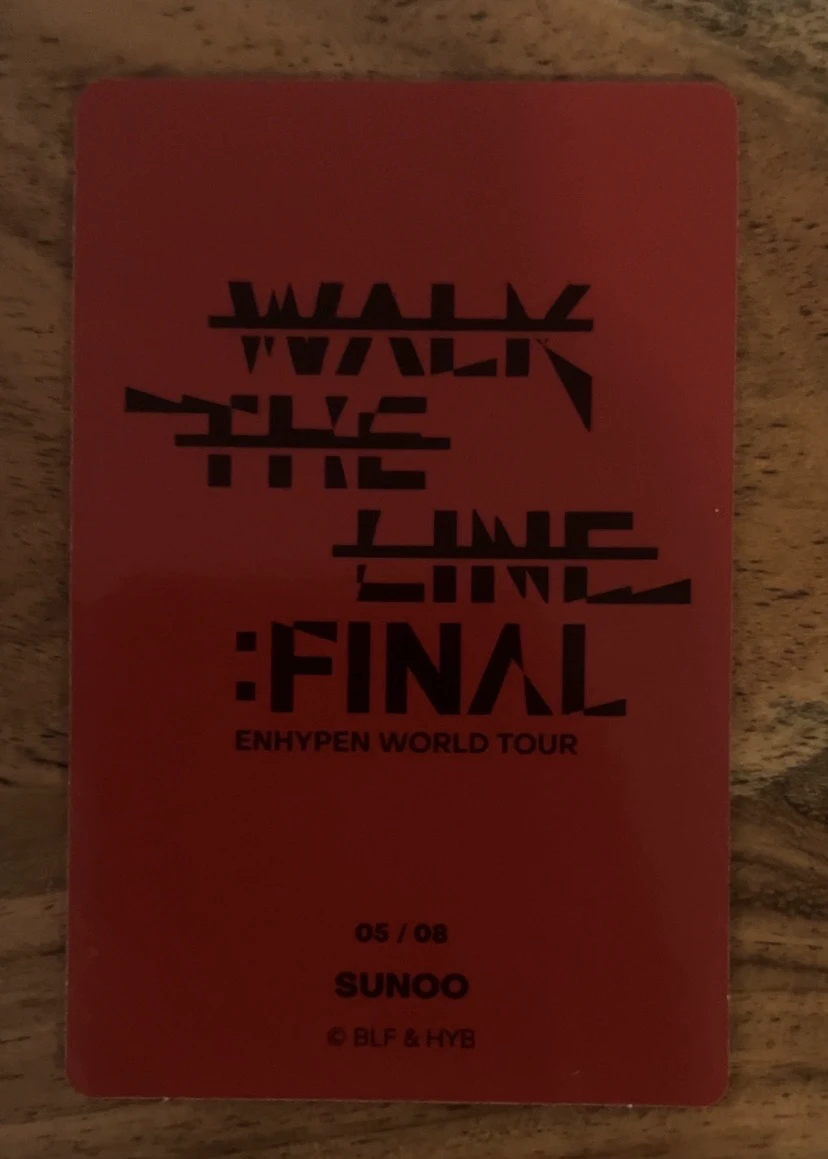 ENHYPEN Sunoo ENHYPEN - Sunoo - 'WALK THE LINE' World Tour Event merch photocard trading card the final listing photo 2