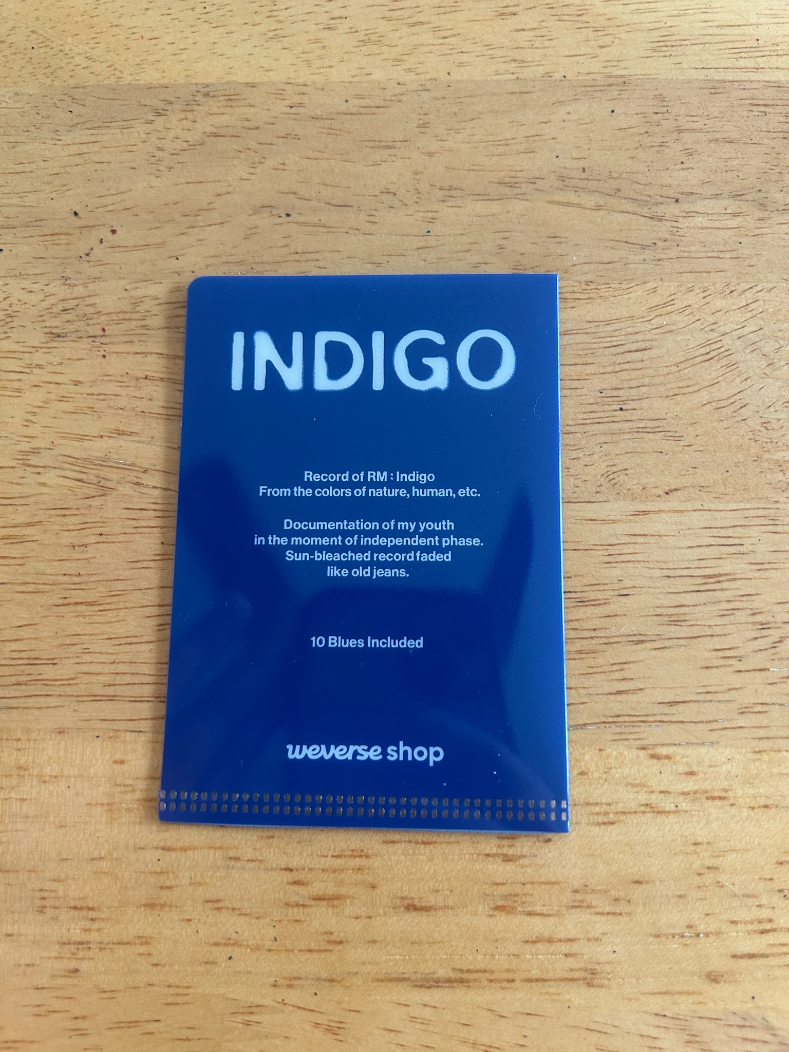 BTS RM BTS - RM - Indigo Album L holder pob (pre-order benefit) weverse global shop (wvg) listing photo 2