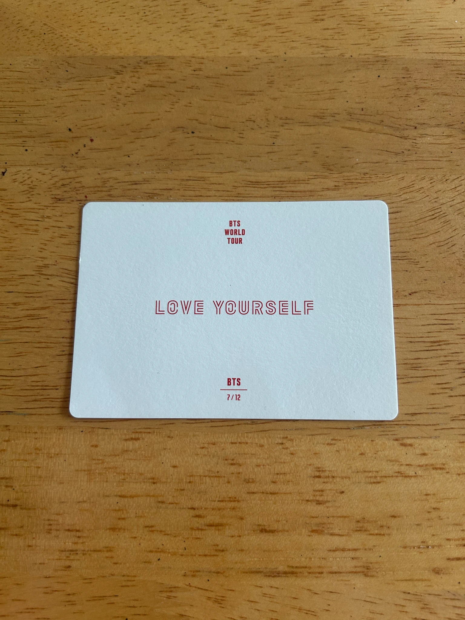 BTS BTS - Jin & SUGA & j-hope - Love Yourself World Tour Event mini photocard korea listing photo 2