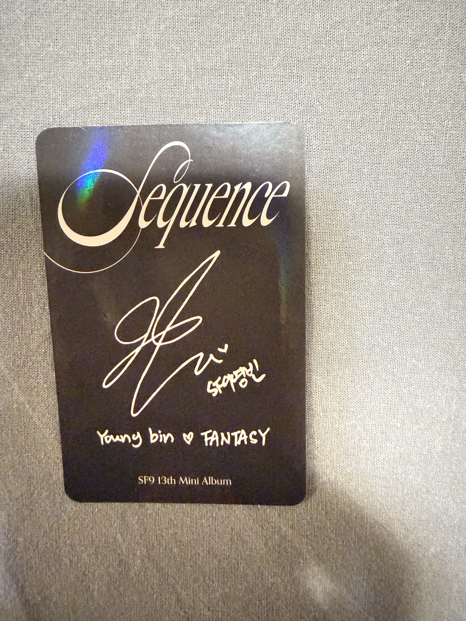 SF9 Youngbin SF9 - Youngbin - Sequence Album album photocard fearless version listing photo 2