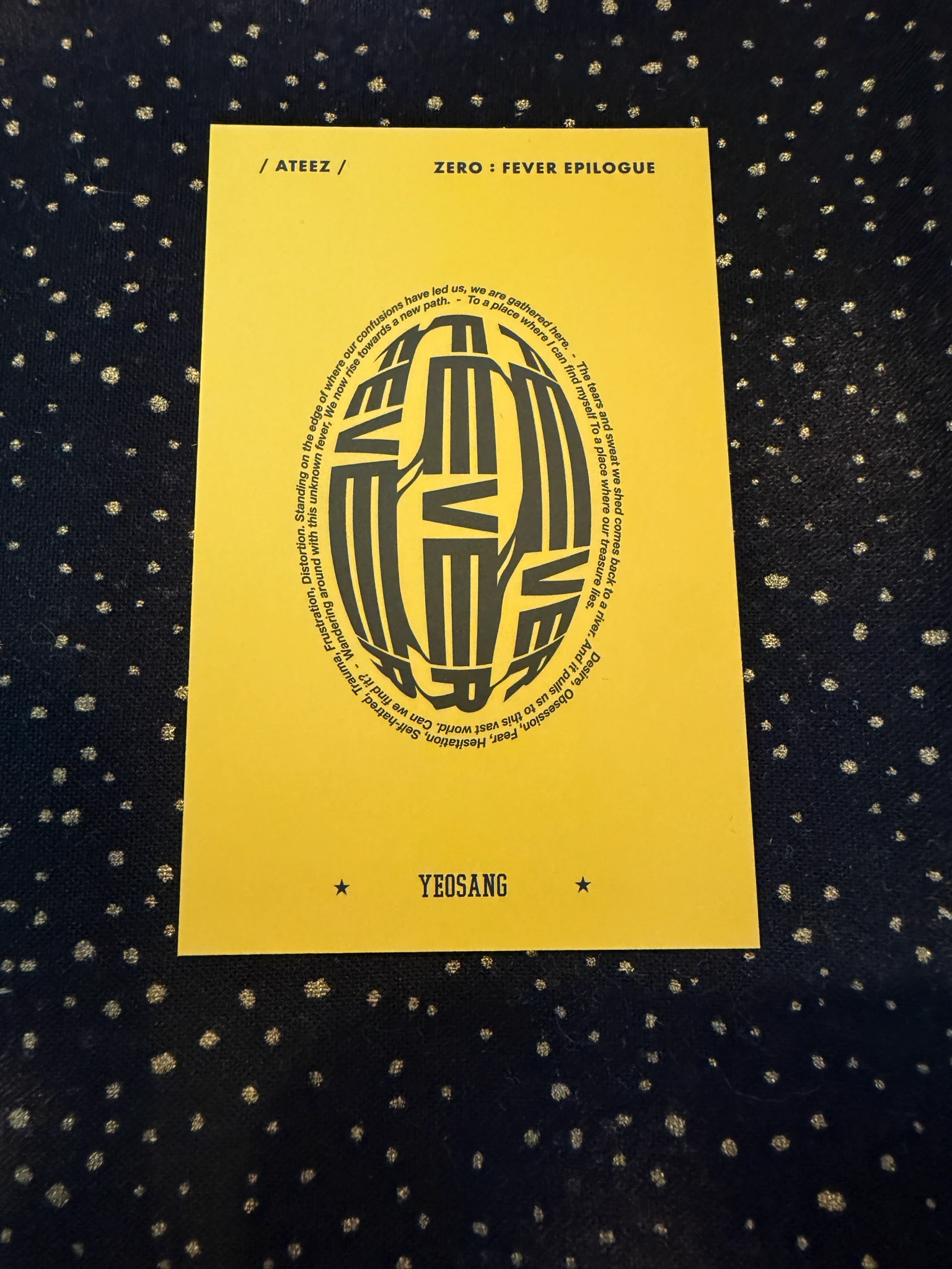 ATEEZ Yeosang ATEEZ - Yeosang - ZERO : FEVER EPILOGUE Album poca album listing photo 2