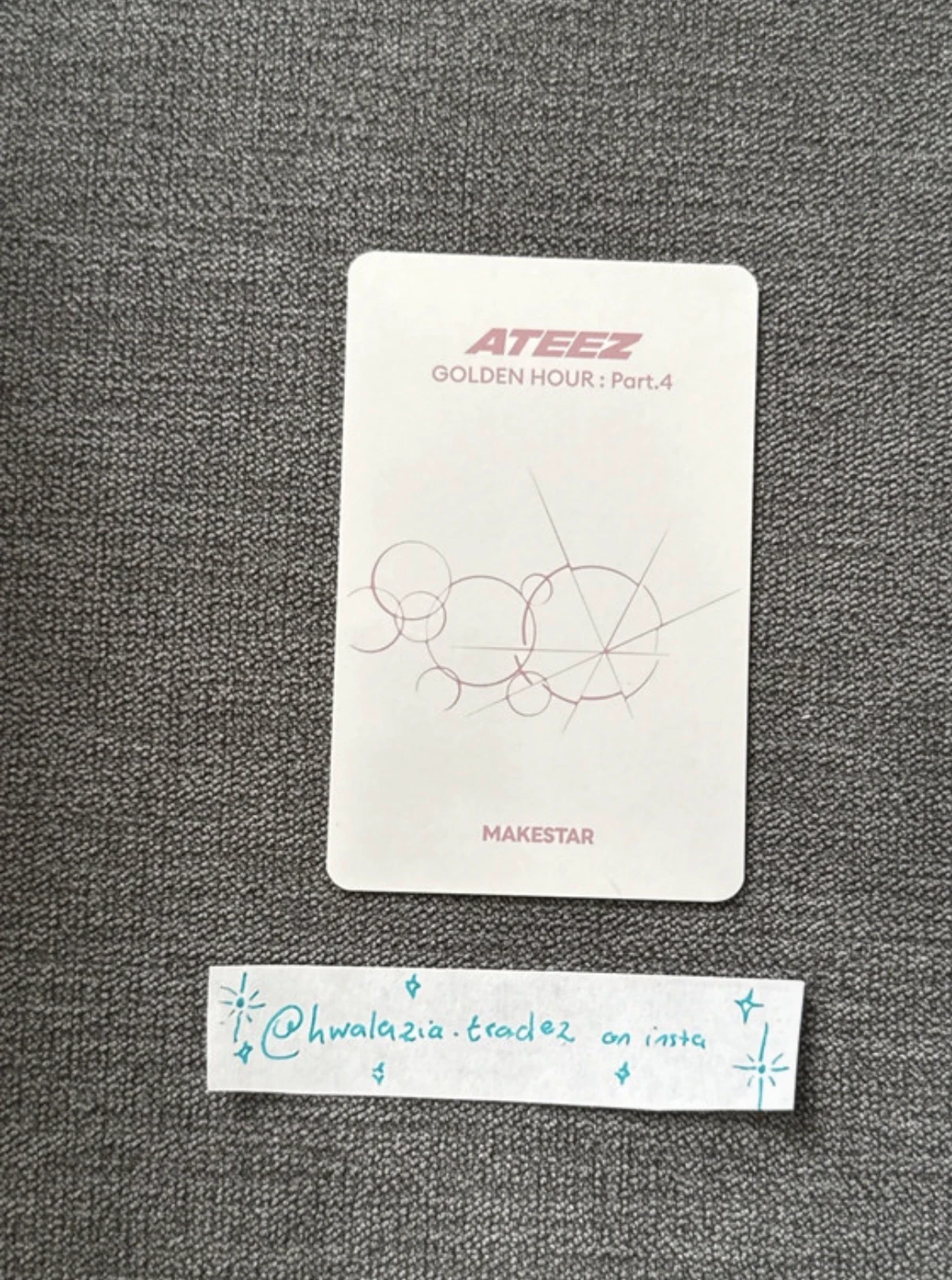 ATEEZ Wooyoung ATEEZ - Wooyoung - Golden Hour : Part.4 Album makestar pob (pre-order benefit) fansign round 5 listing photo 2