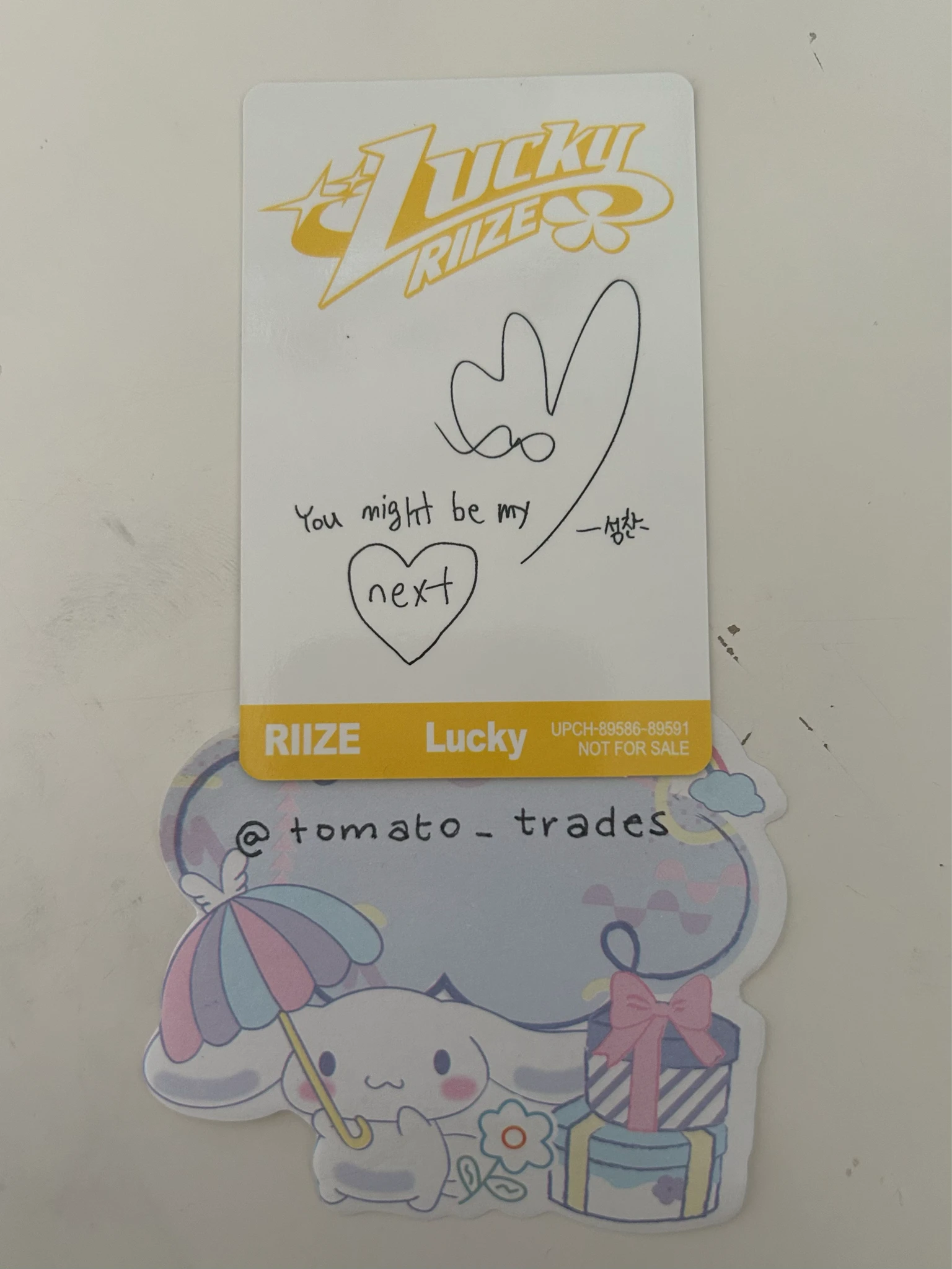 RIIZE  Sungchan RIIZE  - Sungchan - Lucky Album solo jacket version album photocard listing photo 2