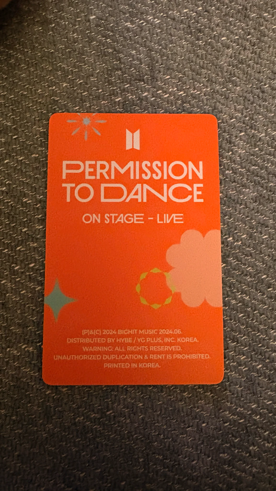 BTS Jin BTS-Jin-Album-Permission to Dance Live Album listing photo 2