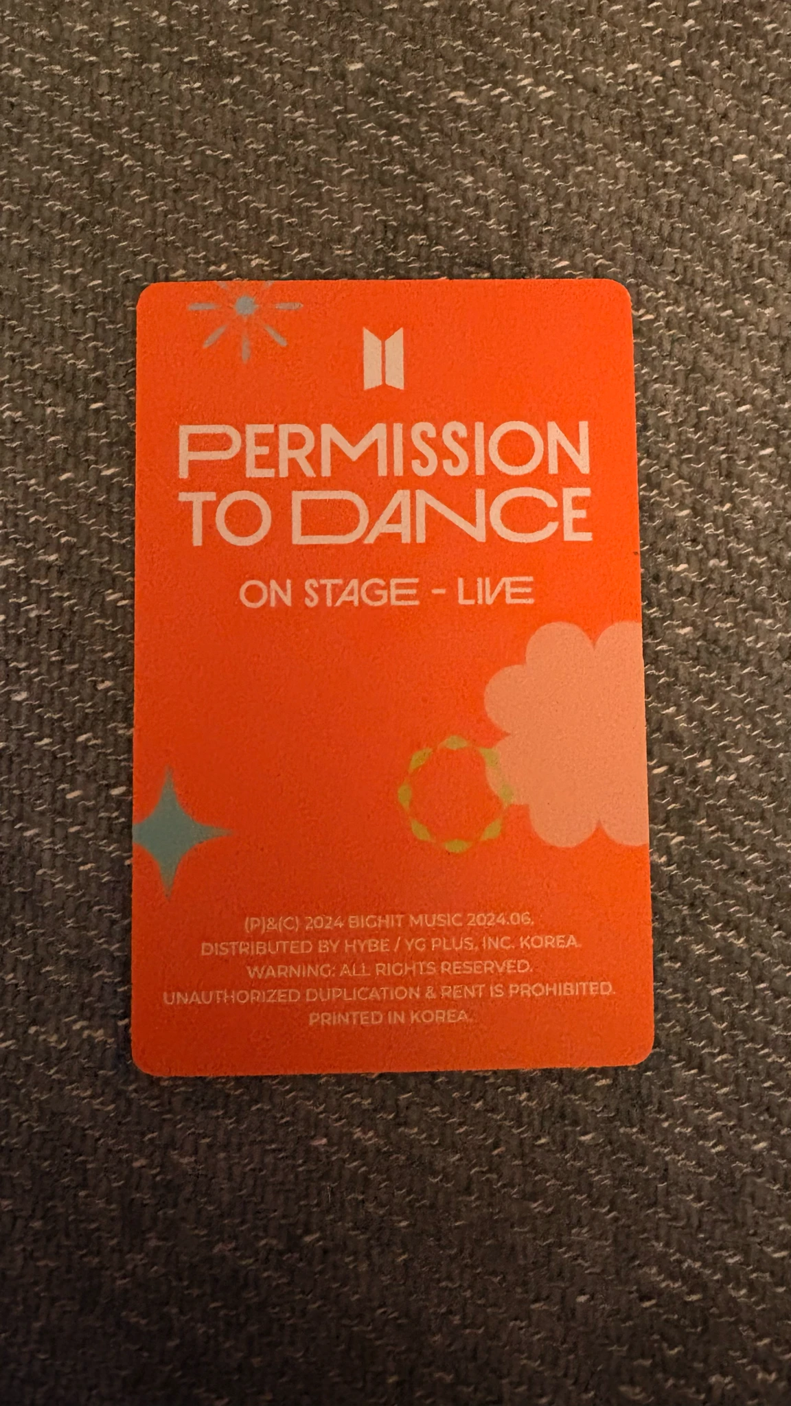 BTS j-hope BTS-J-HOPE-Album-Permission to Dance Live Album listing photo 2